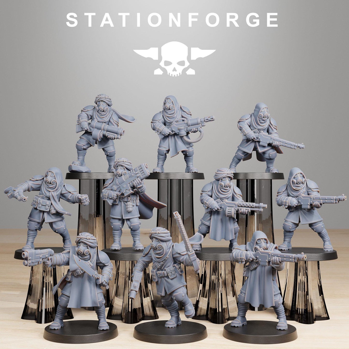 GrimGuard Scorchers, Death Korps Proxy, Sci-Fi Wargames Miniatures by STATIONFORGE