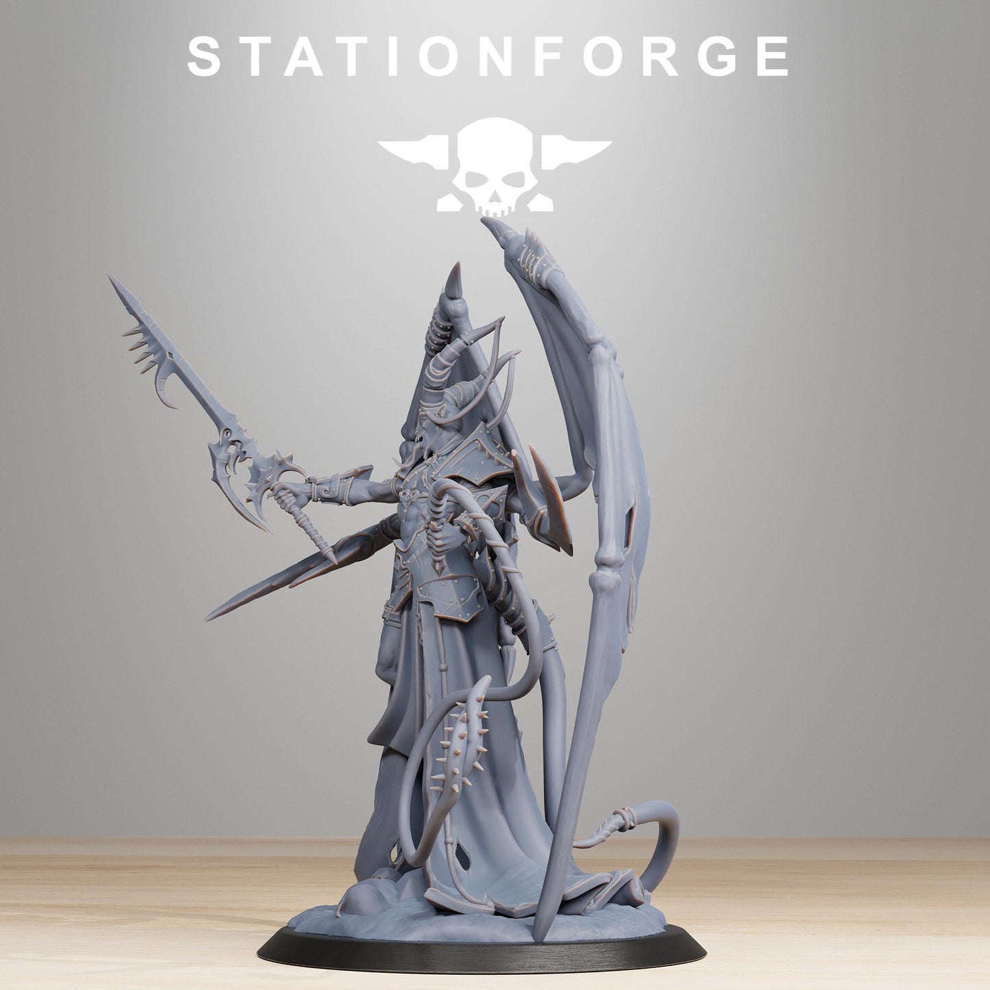 Demon Queen, Chaotic Daemonic Monopose Miniatures Sculpted by STATIONFORGE  for Wargames set in the Grimdark Future