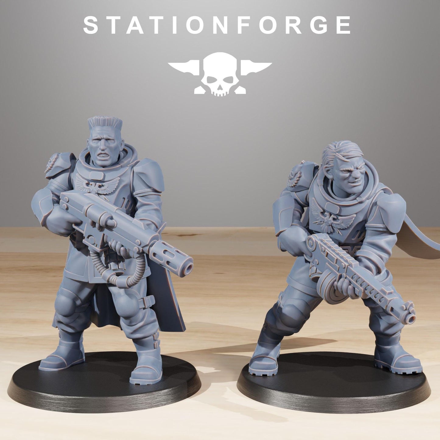 Vaskar Freedom Fighters, Death Korps Proxy, Sci-Fi Wargames Miniatures by STATIONFORGE