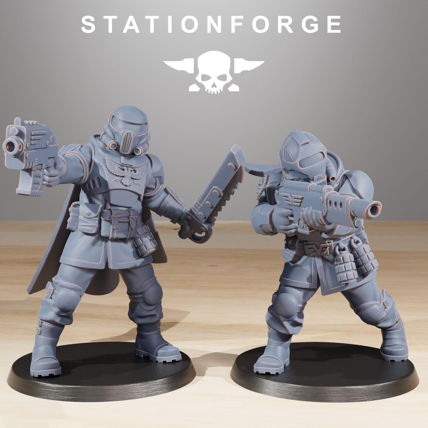 Vaskar Freedom Fighters, Death Korps Proxy, Sci-Fi Wargames Miniatures by STATIONFORGE