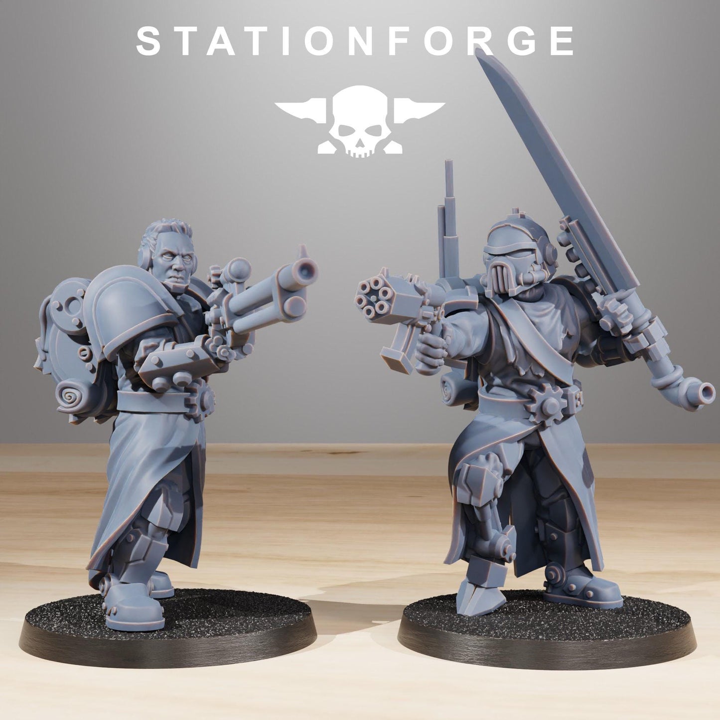 Scavenger infantry Builder, Space Techno-bots, modular Sci-Fi warriors by STATIONFORGE, Sci-Fi Wargames Cyber-themed Grimdark miniatures