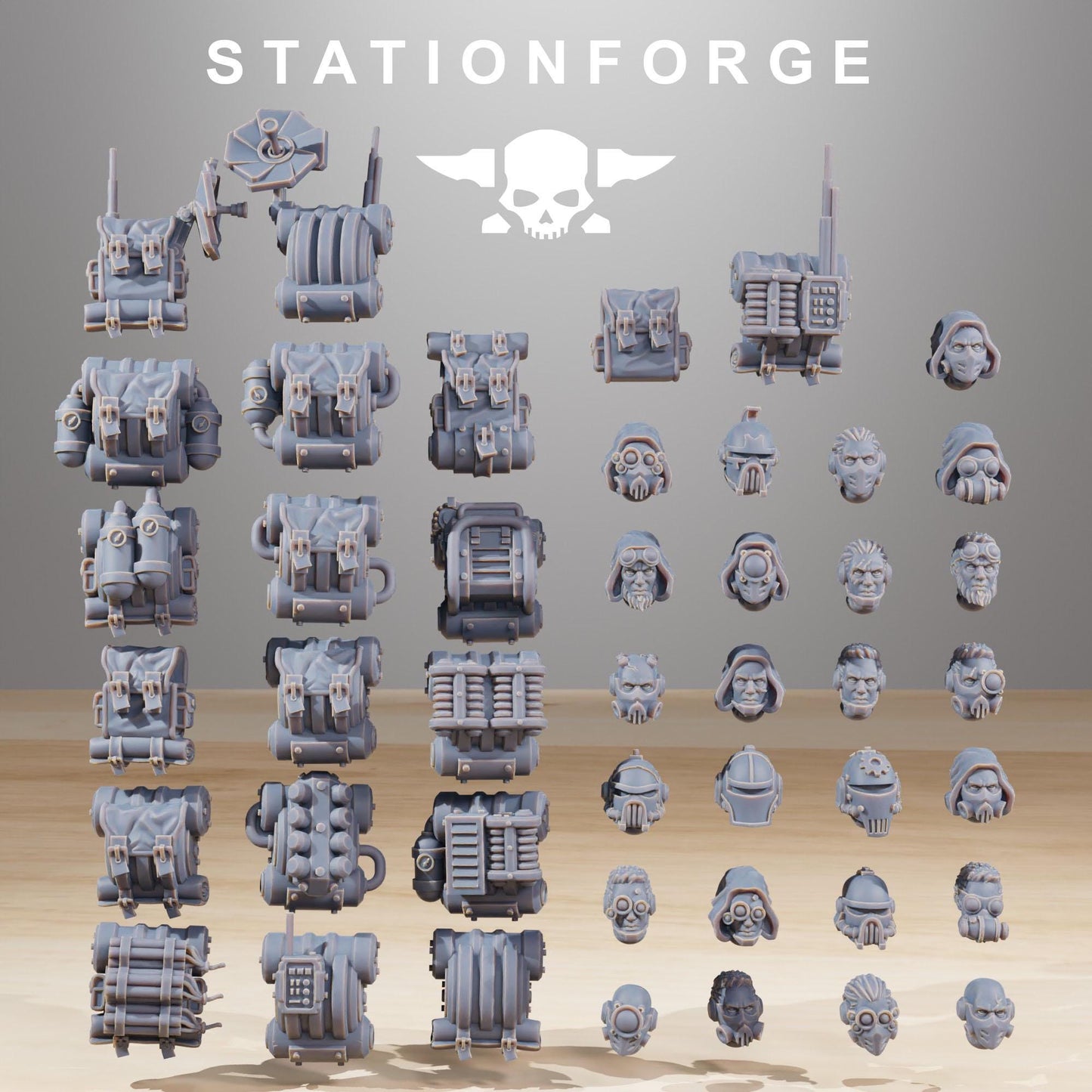 Scavenger infantry Builder, Space Techno-bots, modular Sci-Fi warriors by STATIONFORGE, Sci-Fi Wargames Cyber-themed Grimdark miniatures