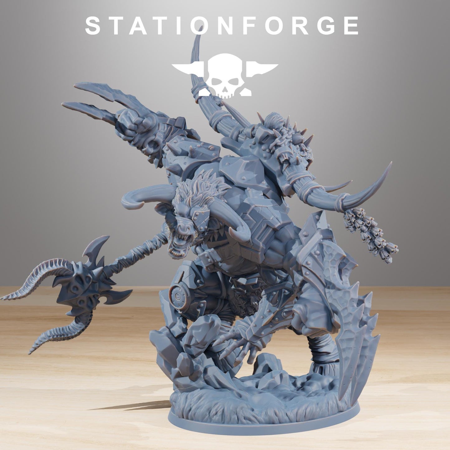Corrupted Beasts Leader, Space-Faring Beastly Menace Sculpted by STATIONFORGE, Grimdark Compatible, Sci-Fi Wargame Scale