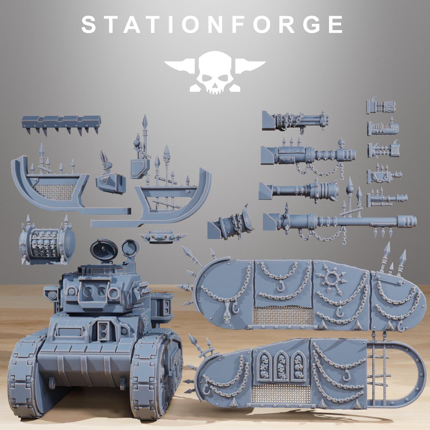 GrimGuard Light Tank Corrupted Conversion Kit - GrimGuard Heavy Tank, Sci-Fi Space Guard Soldiers by STATIONFORGE