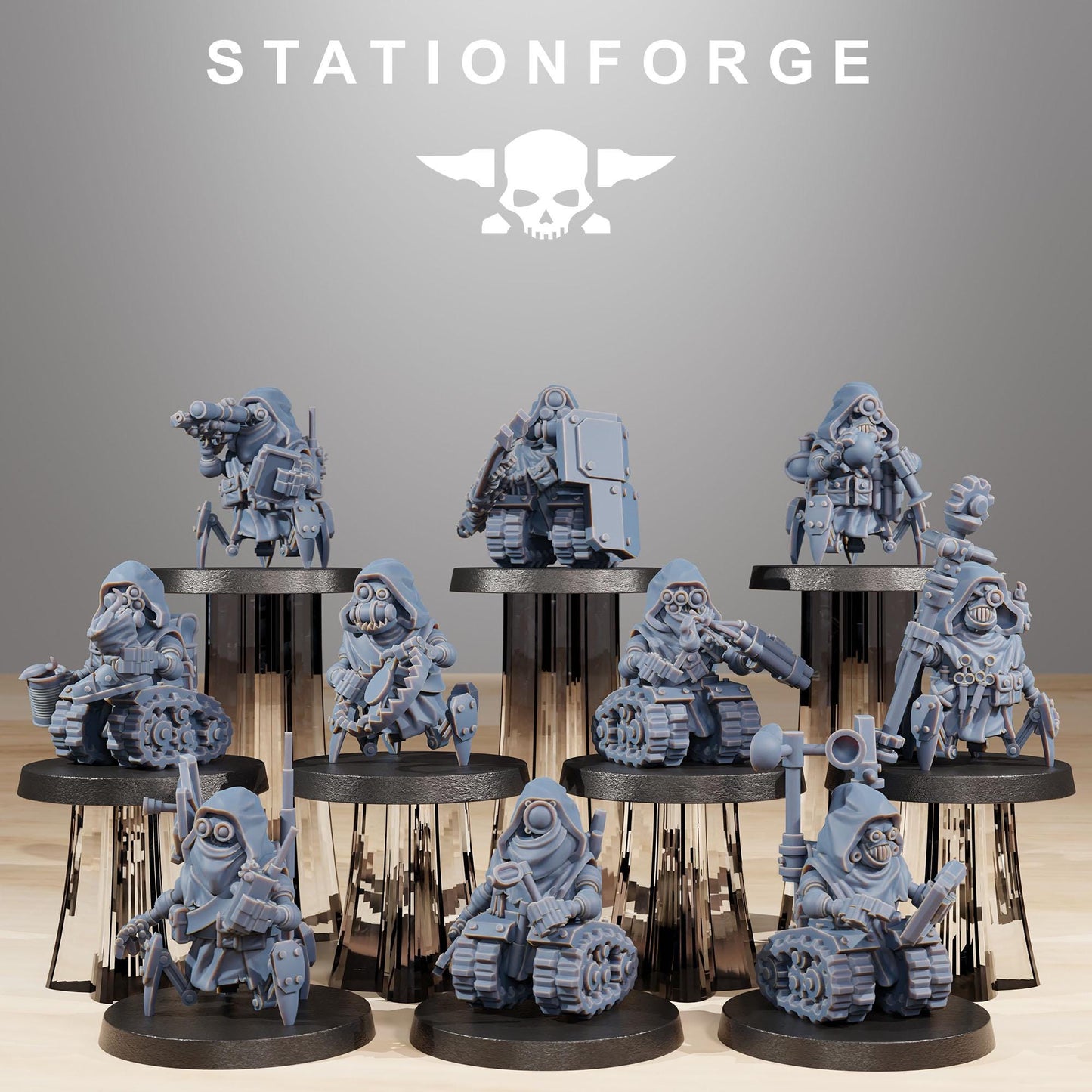 Scavenger Salvagers, Mechanical Drone Bots, Sci-Fi Wargames Miniatures by STATIONFORGE