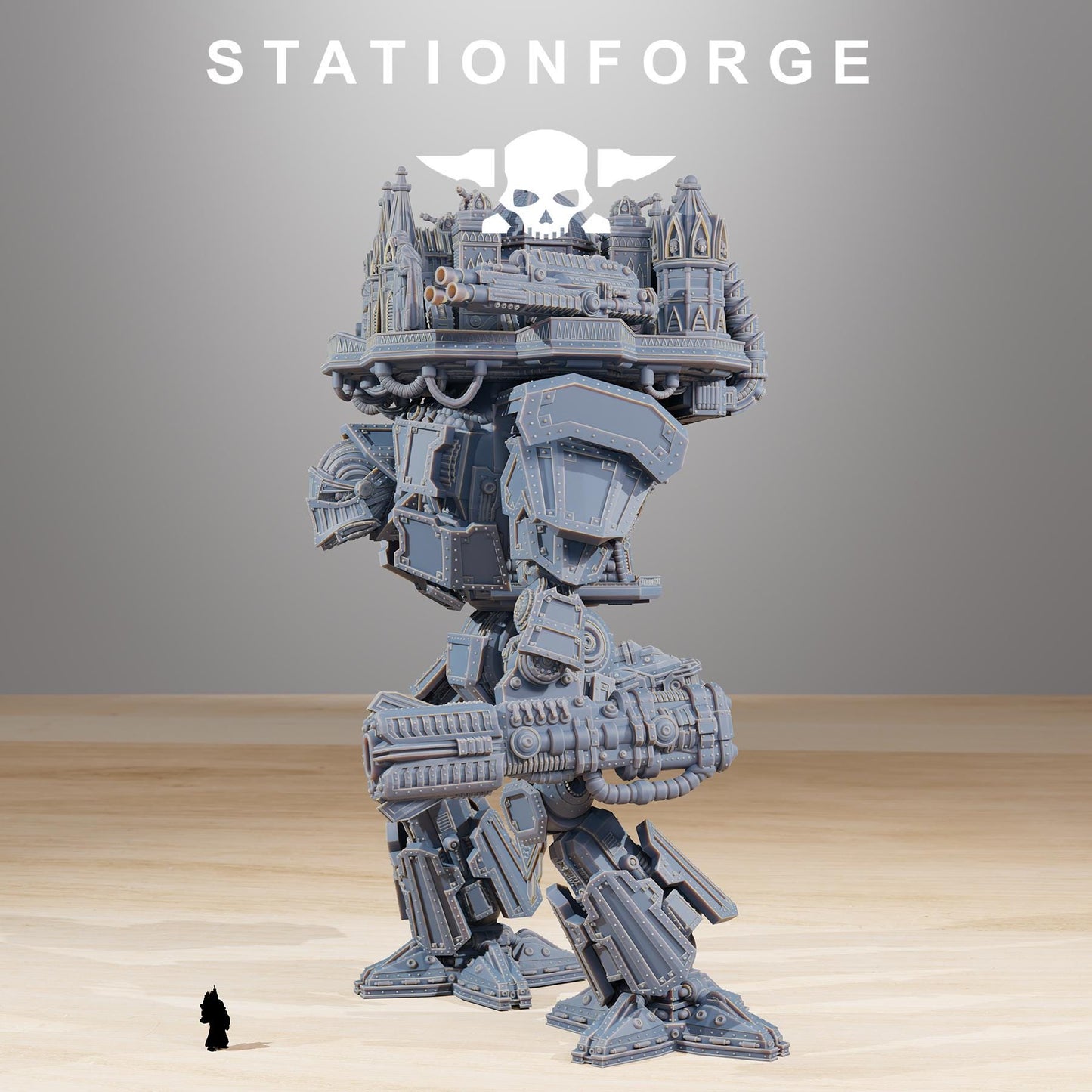 Scavenger Trident, Modular Sci-Fi Titanic Warbot by STATIONFORGE, Grimdark Wargames Proxy