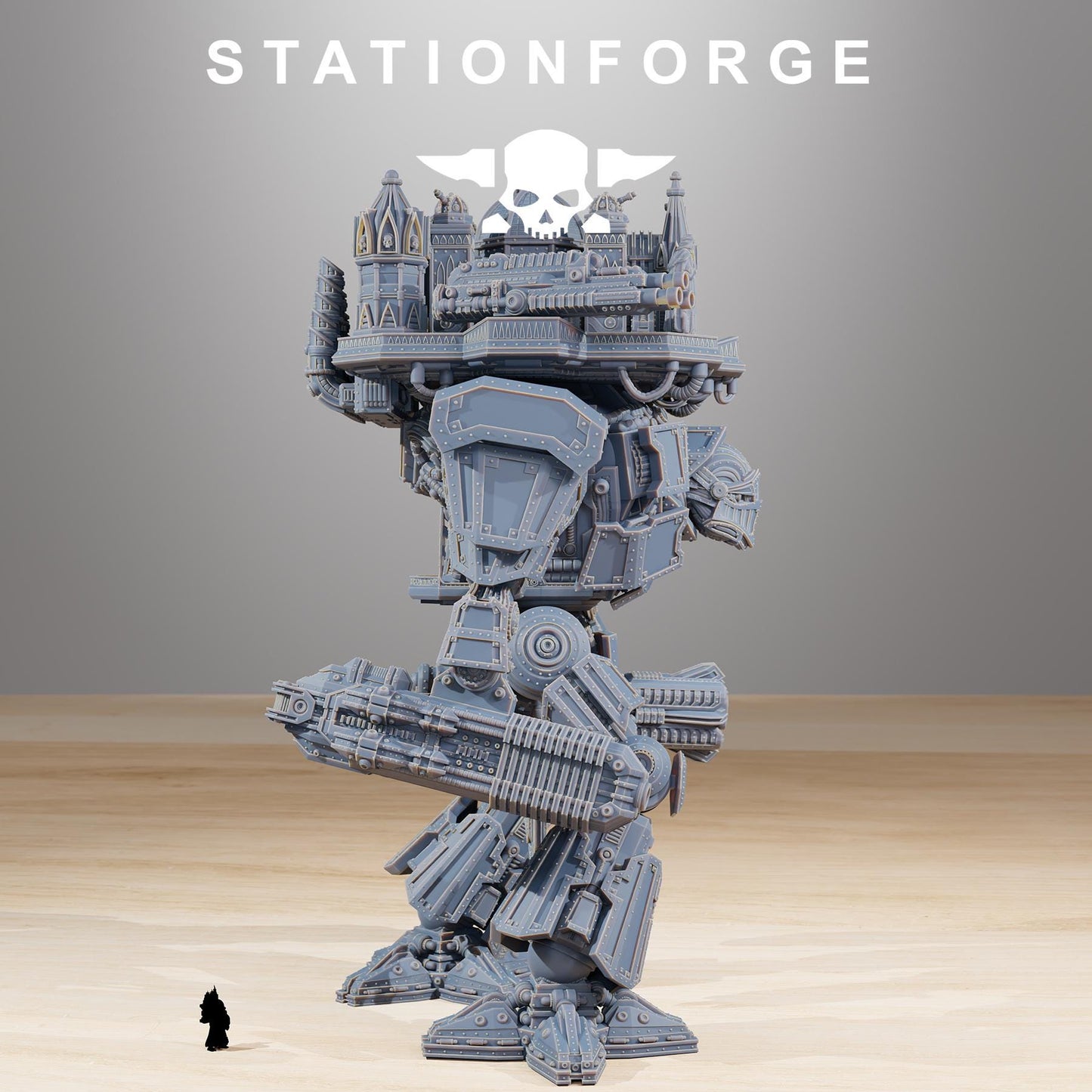 Scavenger Trident, Modular Sci-Fi Titanic Warbot by STATIONFORGE, Grimdark Wargames Proxy