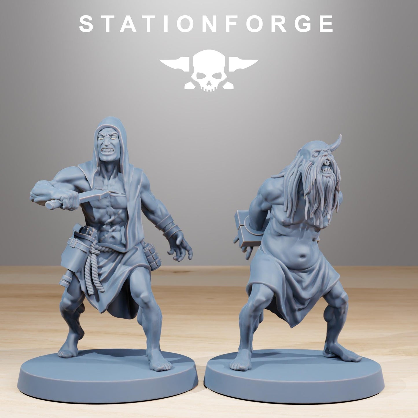 Corrupted Guard Fanatics, Chaos Worshipper Sci-Fi Wargames Miniatures by STATIONFORGE, Corrupted Imperial Guard