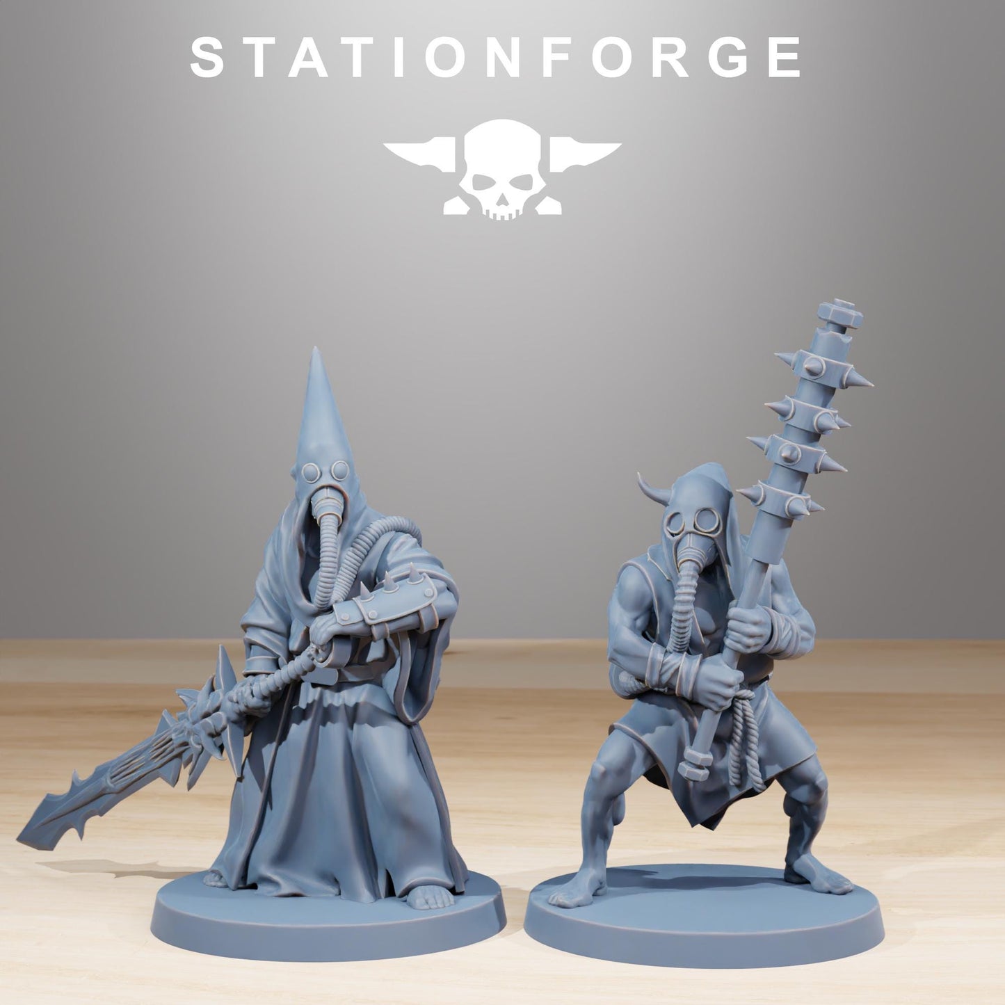 Corrupted Guard Fanatics, Chaos Worshipper Sci-Fi Wargames Miniatures by STATIONFORGE, Corrupted Imperial Guard