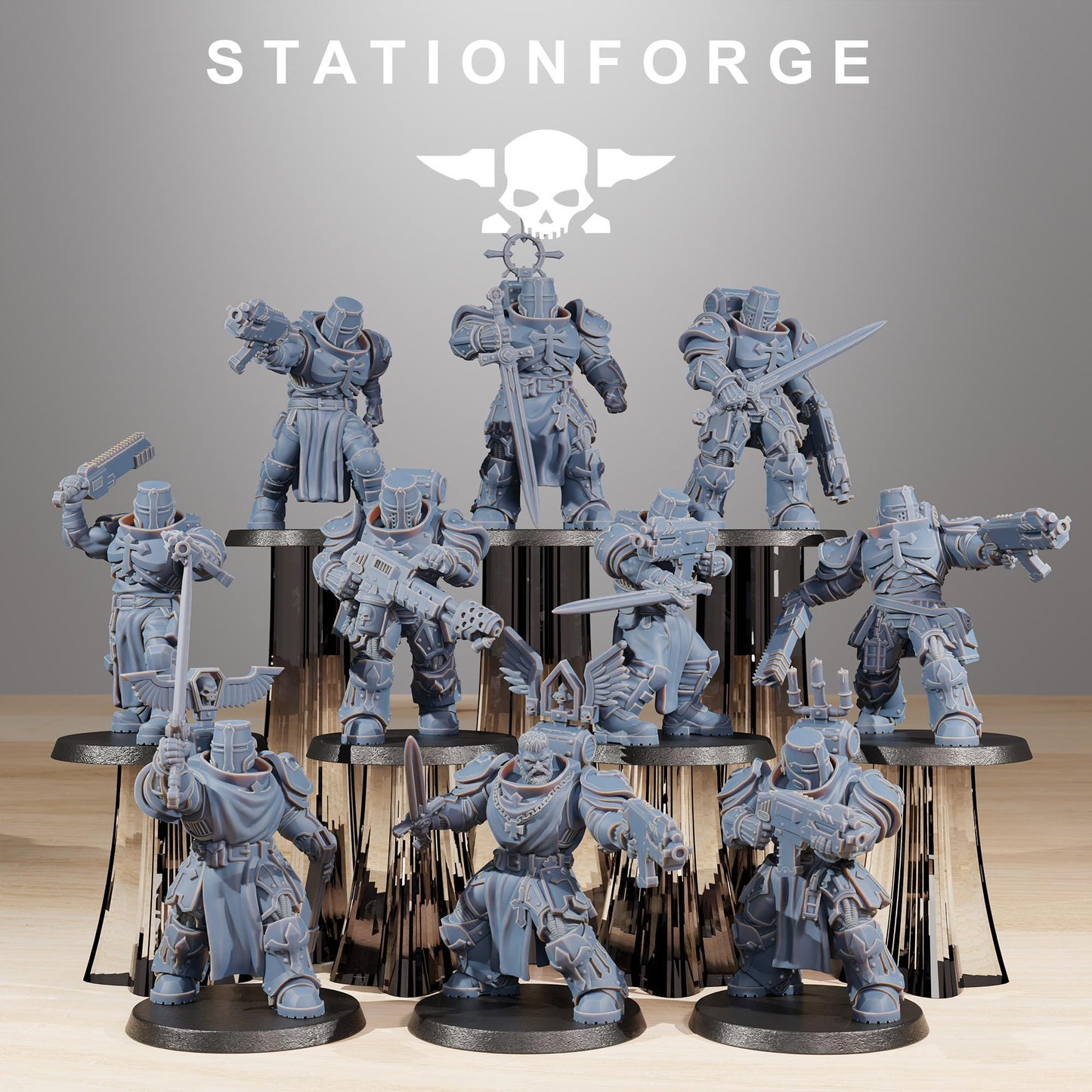 Socratis Zealots, Modular Sci-Fi Marine warriors by STATIONFORGE, Grimdark Wargames Proxy