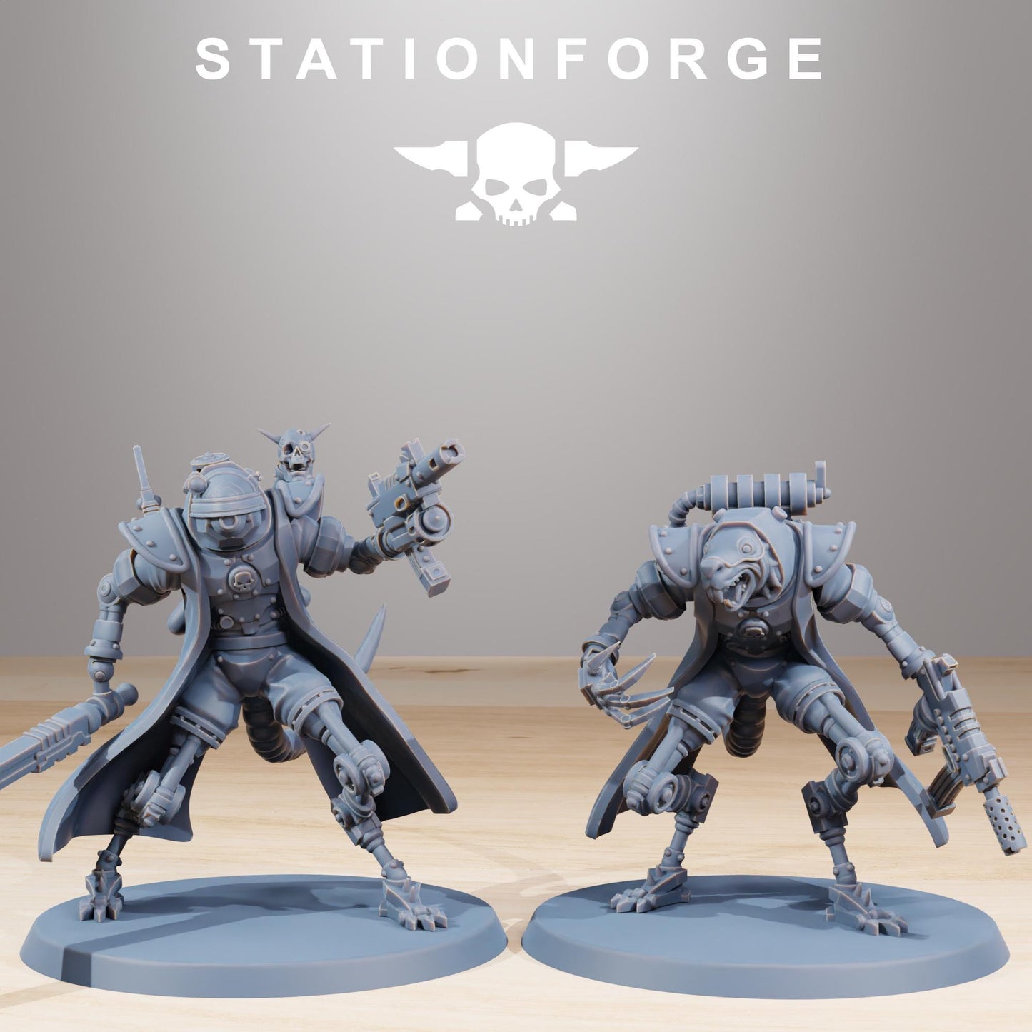 Raticus Curdsters, Space Techno-Rats, monopose Sci-Fi warriors by STATIONFORGE, Sci-Fi Wargames Rat-Themed Grimdark miniatures