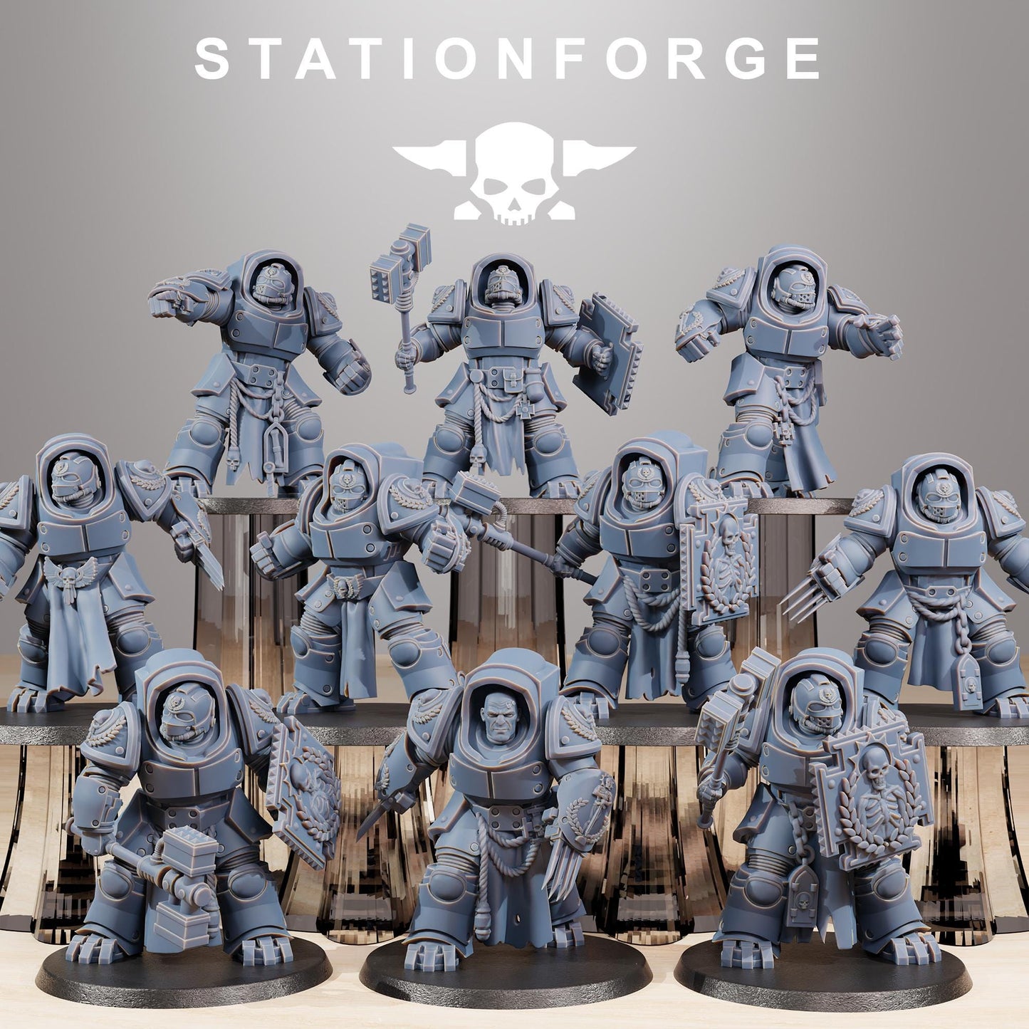 Socratis Vanguard Melee Unit, Modular Sci-Fi Marine warriors by STATIONFORGE, Grimdark Wargames Proxy