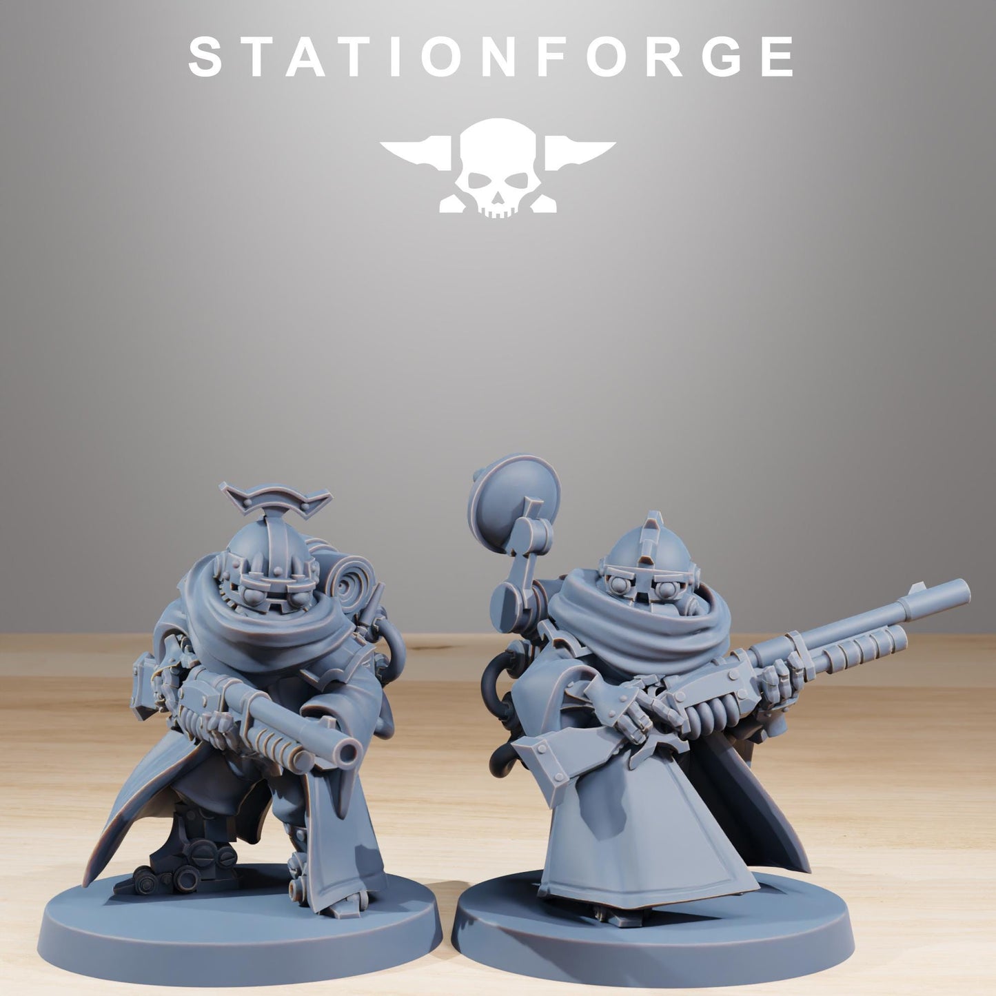 Scavenger Advanced Junkards, Space Techno-bots, modular Sci-Fi warriors by STATIONFORGE, Sci-Fi Wargames Cyber-themed Grimdark miniatures
