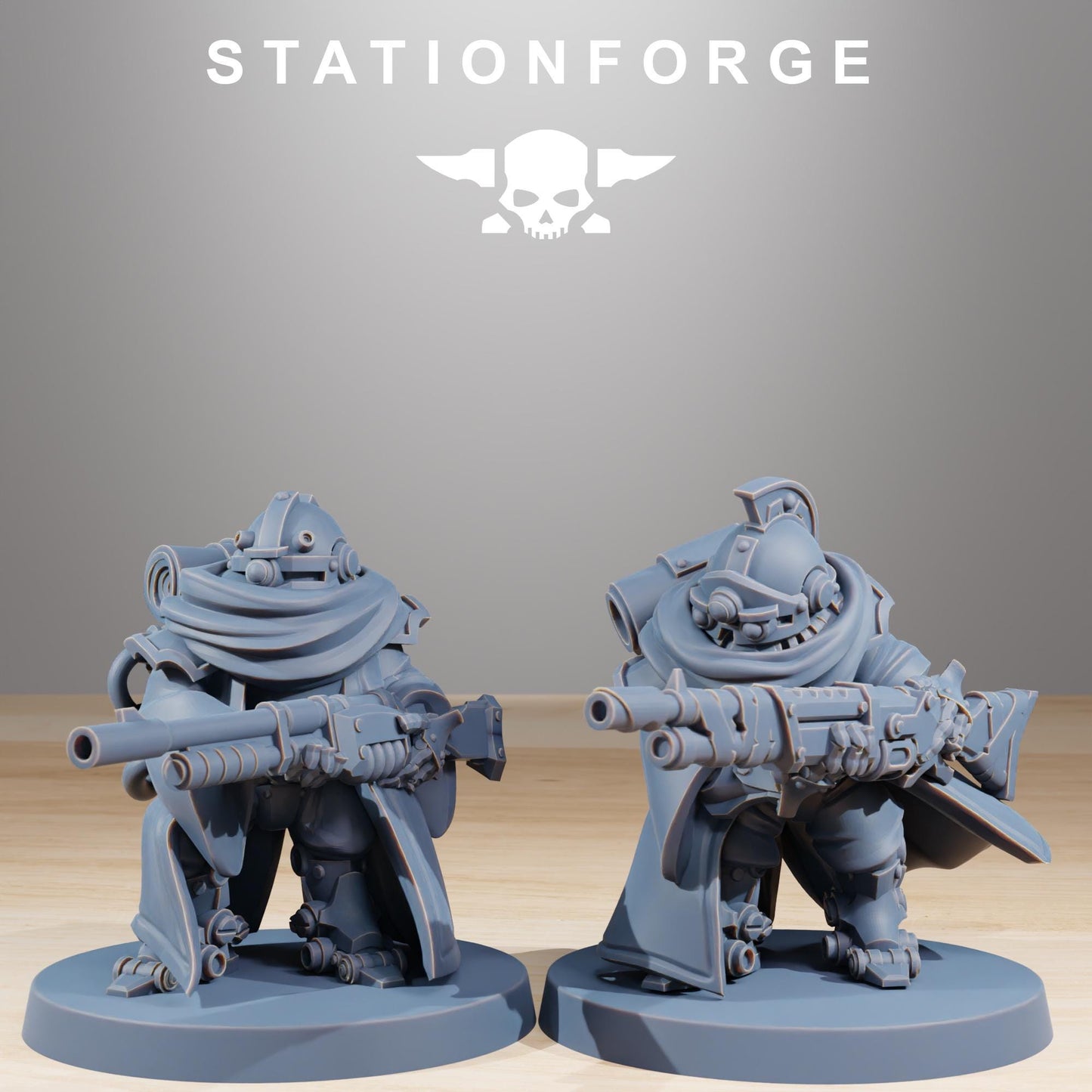 Scavenger Advanced Junkards, Space Techno-bots, modular Sci-Fi warriors by STATIONFORGE, Sci-Fi Wargames Cyber-themed Grimdark miniatures