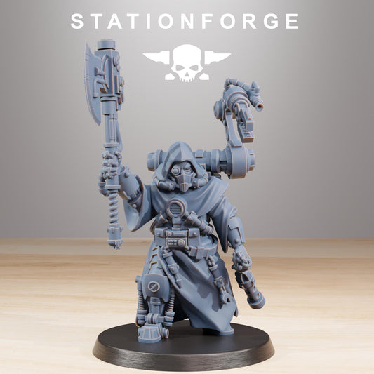 Scavenger Commander, Space Techno-bots, modular Sci-Fi warriors by STATIONFORGE, Sci-Fi Wargames Cyber-themed Grimdark miniatures