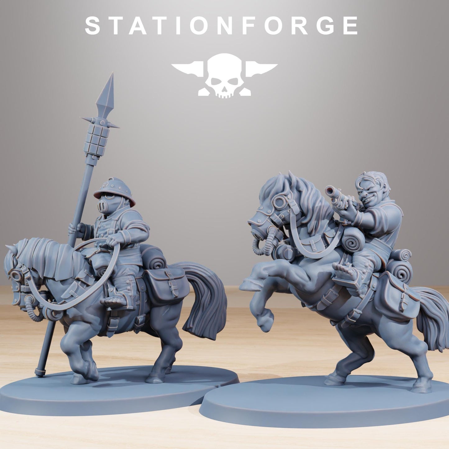 GrimGuard Pony Cavalry, Modular Set Miniatures by STATIONFORGE,  Imperial guard cavalry regiment
