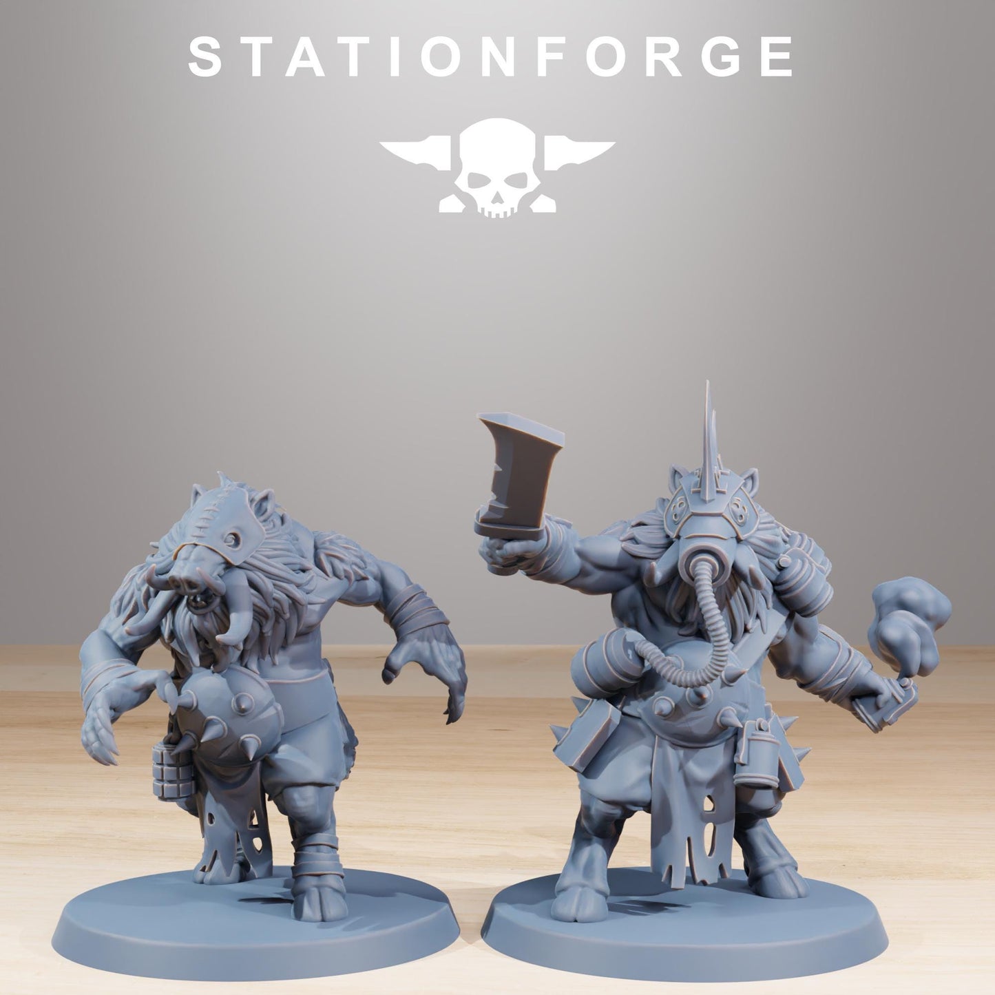 Corrupted Beasts, Space-Faring Orkish Menace Sculpted by STATIONFORGE, Grimdark Compatible, Sci-Fi Wargame Scale