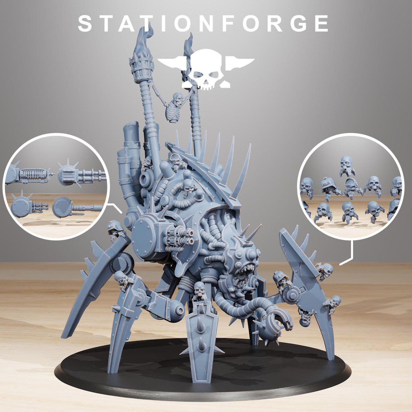 Pythonicus Swarm Spawner, Space Techno-bots, modular Sci-Fi warriors by STATIONFORGE, Sci-Fi Wargames Cyber-themed Grimdark miniatures