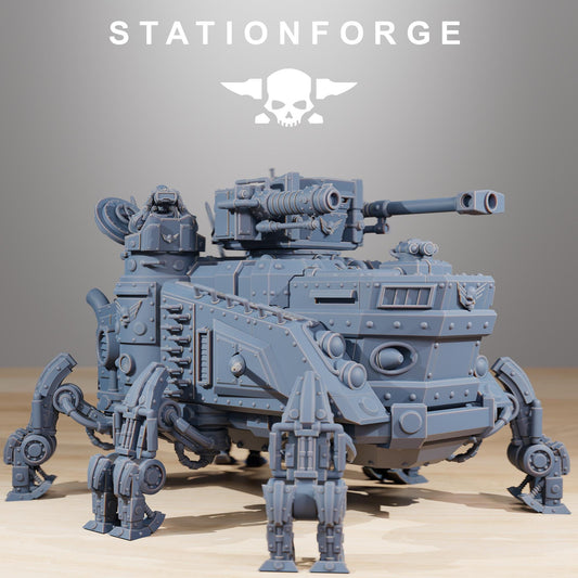 Scavenger Heavy Tank, Space Techno-bots, modular Sci-Fi warriors by STATIONFORGE, Sci-Fi Wargames Cyber-themed Grimdark miniatures