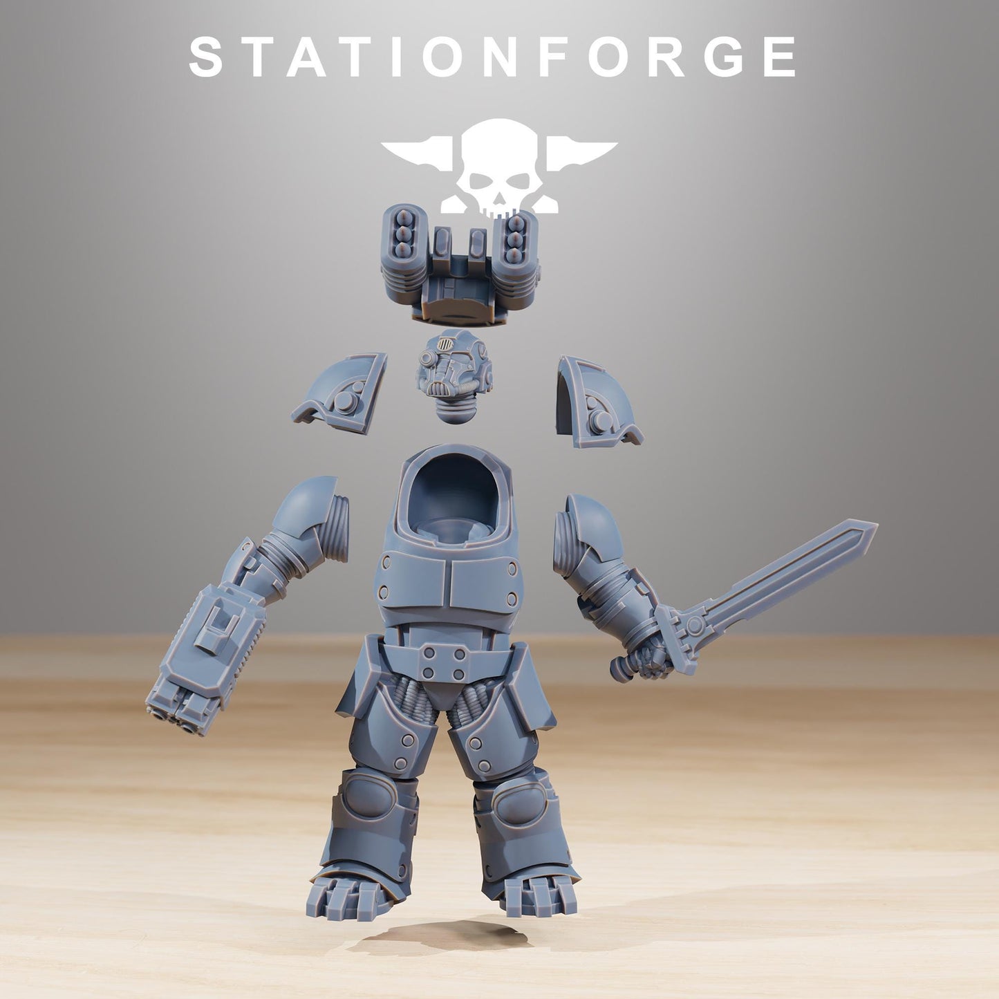 Socratis Vanguard, Modular Sci-Fi Marine warriors by STATIONFORGE, Grimdark Wargames Proxy