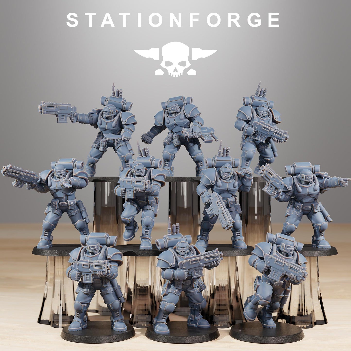 Socratis Light Infantry, Modular Sci-Fi Marine warriors by STATIONFORGE, Grimdark Wargames Proxy