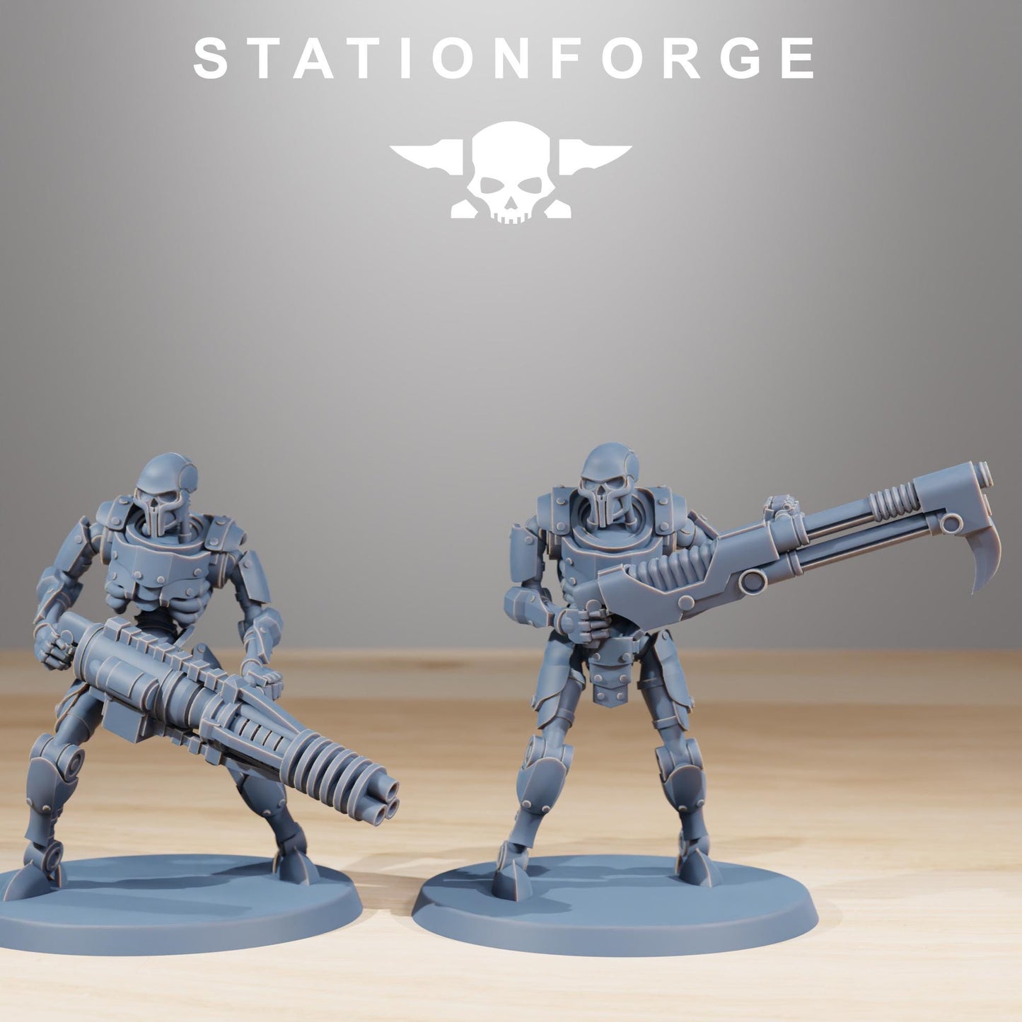 Astronet X1 Infantry, Modular Sci-Fi Undead Robot Warriors by STATIONFORGE, Grimdark Wargames Proxy