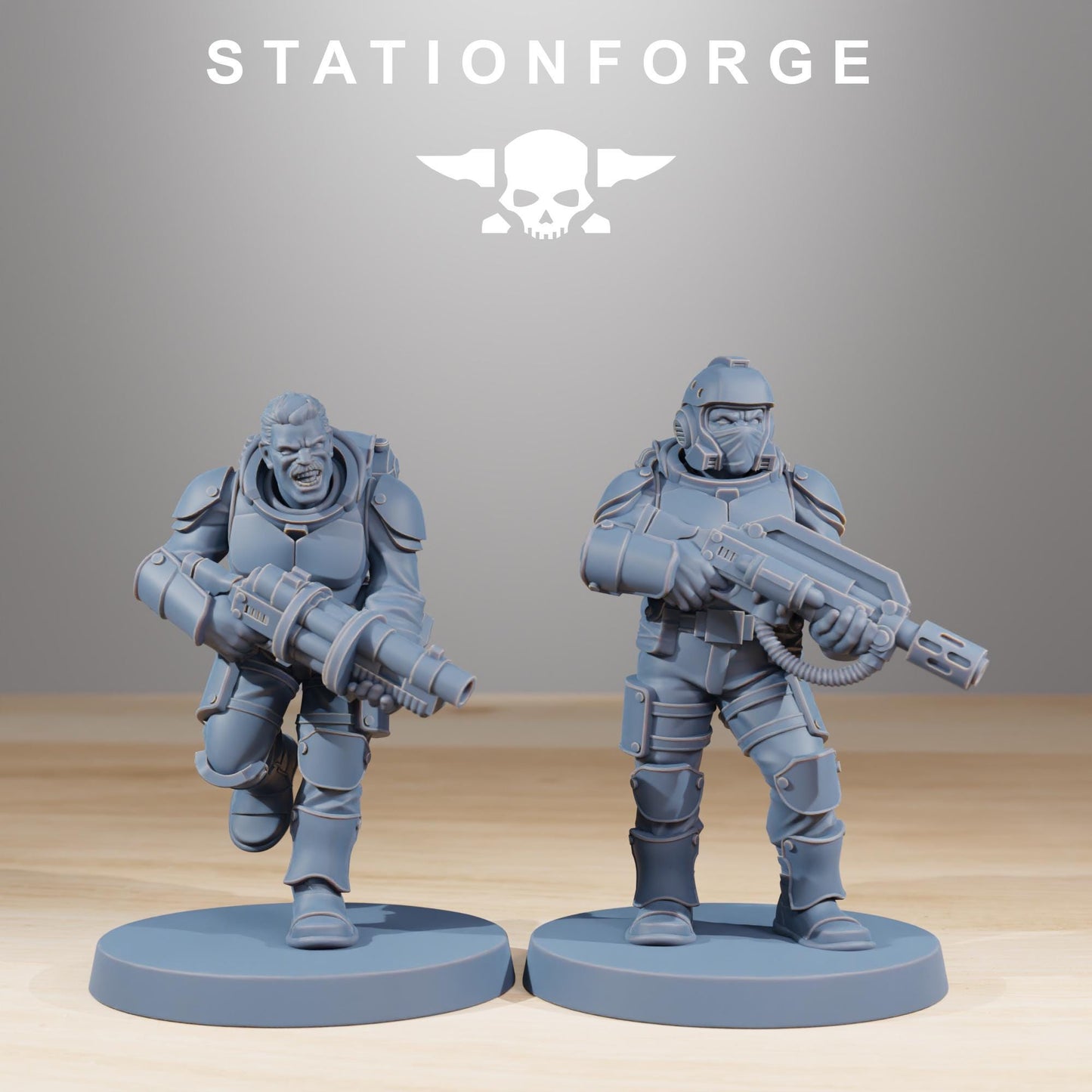 Vaskar Infantry Builder Kit, Death Korps Proxy, Sci-Fi Wargames Miniatures by STATIONFORGE