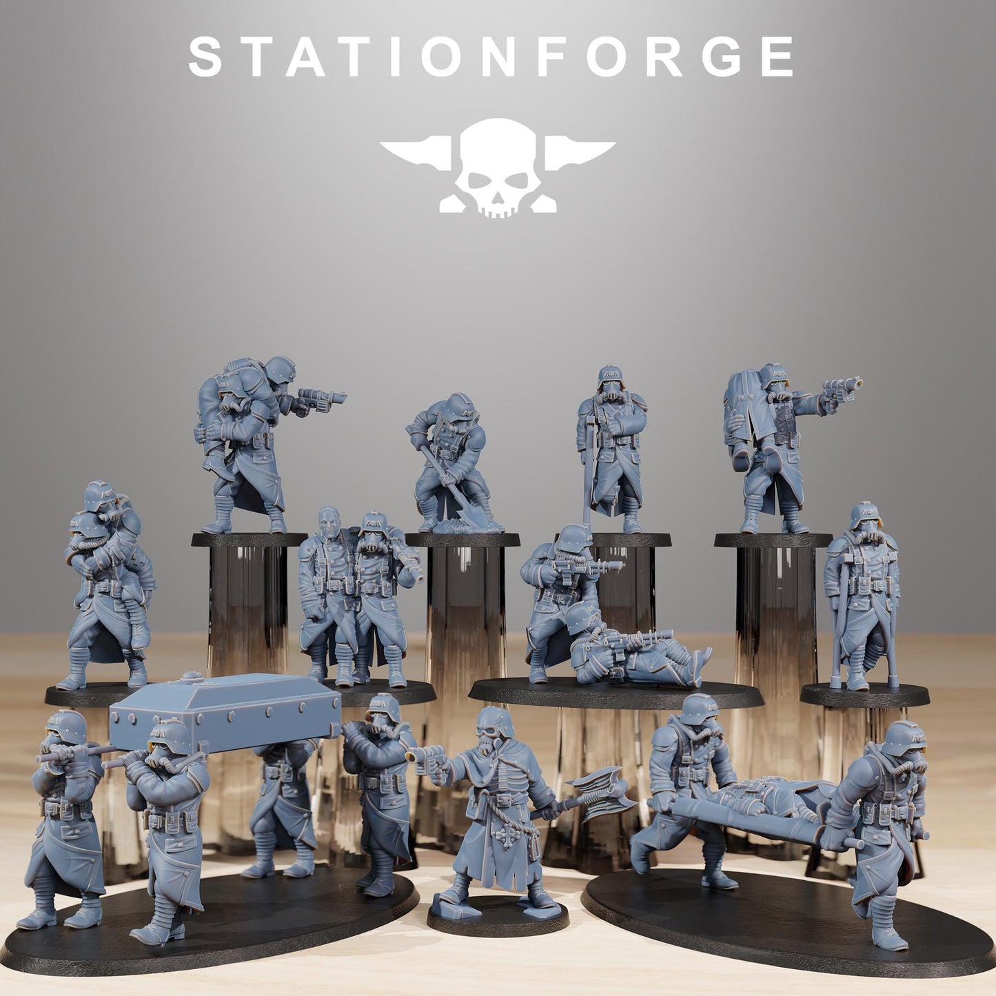 GrimGuard Casualties, Death Korps Proxy, Sci-Fi Wargames Miniatures by STATIONFORGE