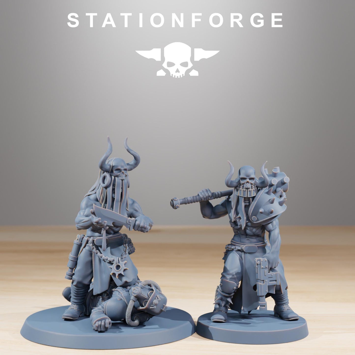 Corrupted Guard Sectarians, Chaos Worshipper Sci-Fi Wargames Miniatures by STATIONFORGE, Corrupted Imperial Guard