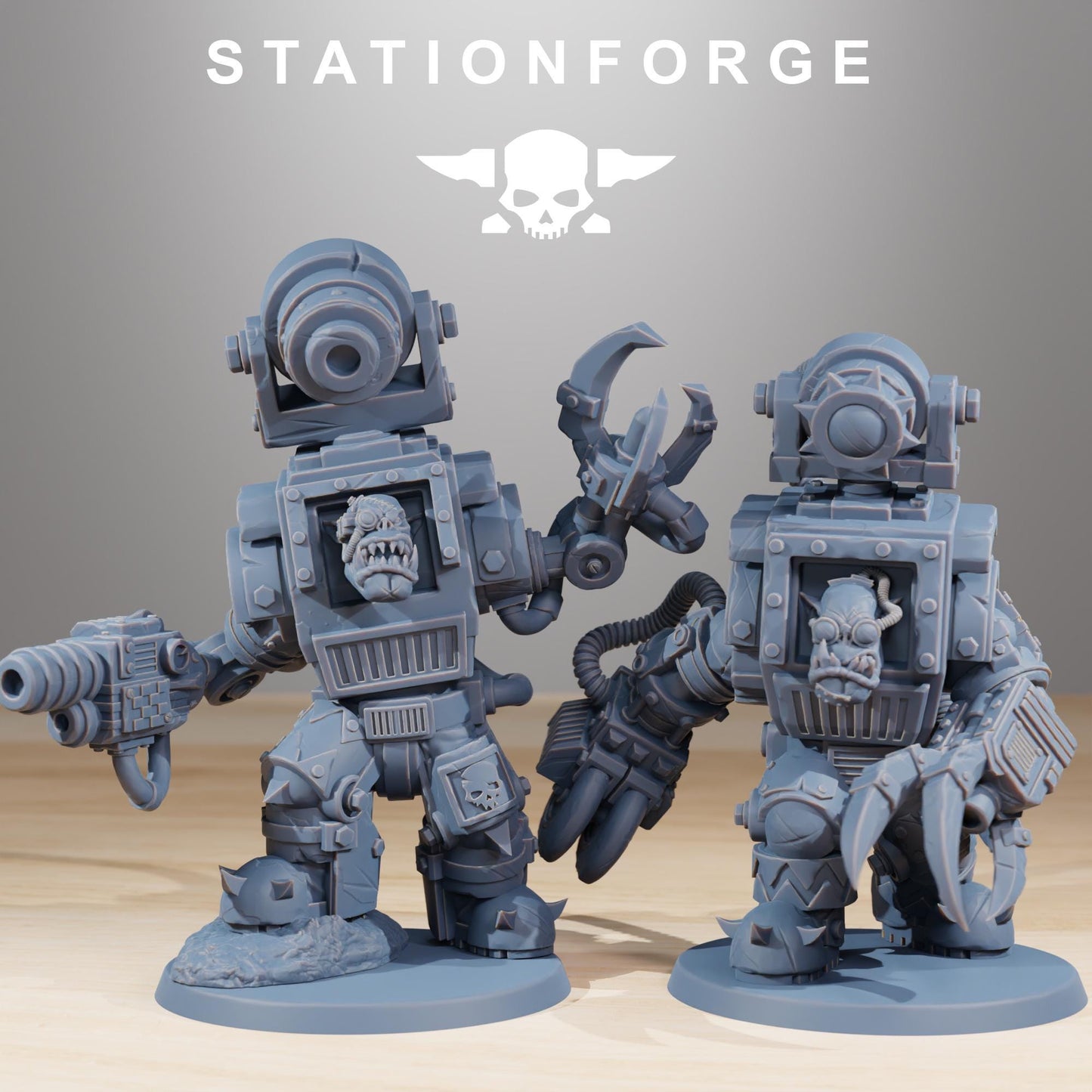 Orkaz Steelbrutes, Space-Faring Orkish Menace Sculpted by STATIONFORGE, Grimdark Compatible, Sci-Fi Wargame Scale