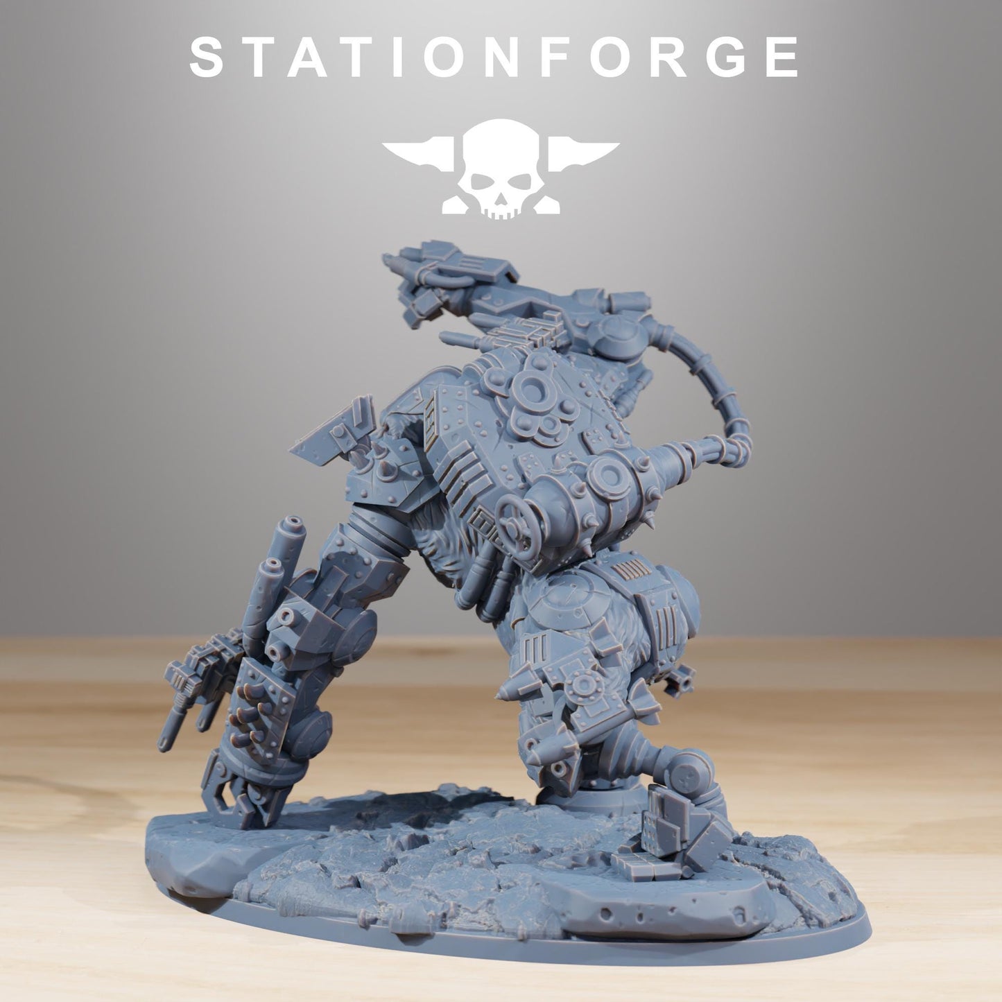 Orkaz Kong, Space-Faring Orkish Menace Sculpted by STATIONFORGE, Grimdark Compatible, Sci-Fi Wargame Scale