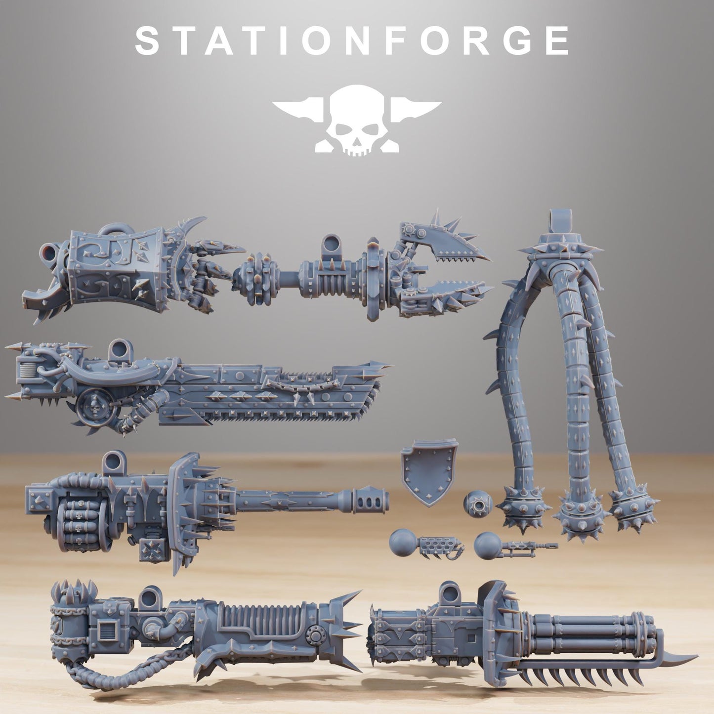 Pythonicus Defender Mk2, Modular Sci-Fi Titanic Warbot by STATIONFORGE, Grimdark Wargames Proxy