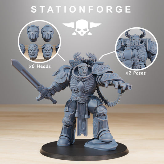 Socratis Archon, Modular Sci-Fi Marine warriors by STATIONFORGE, Grimdark Wargames Proxy