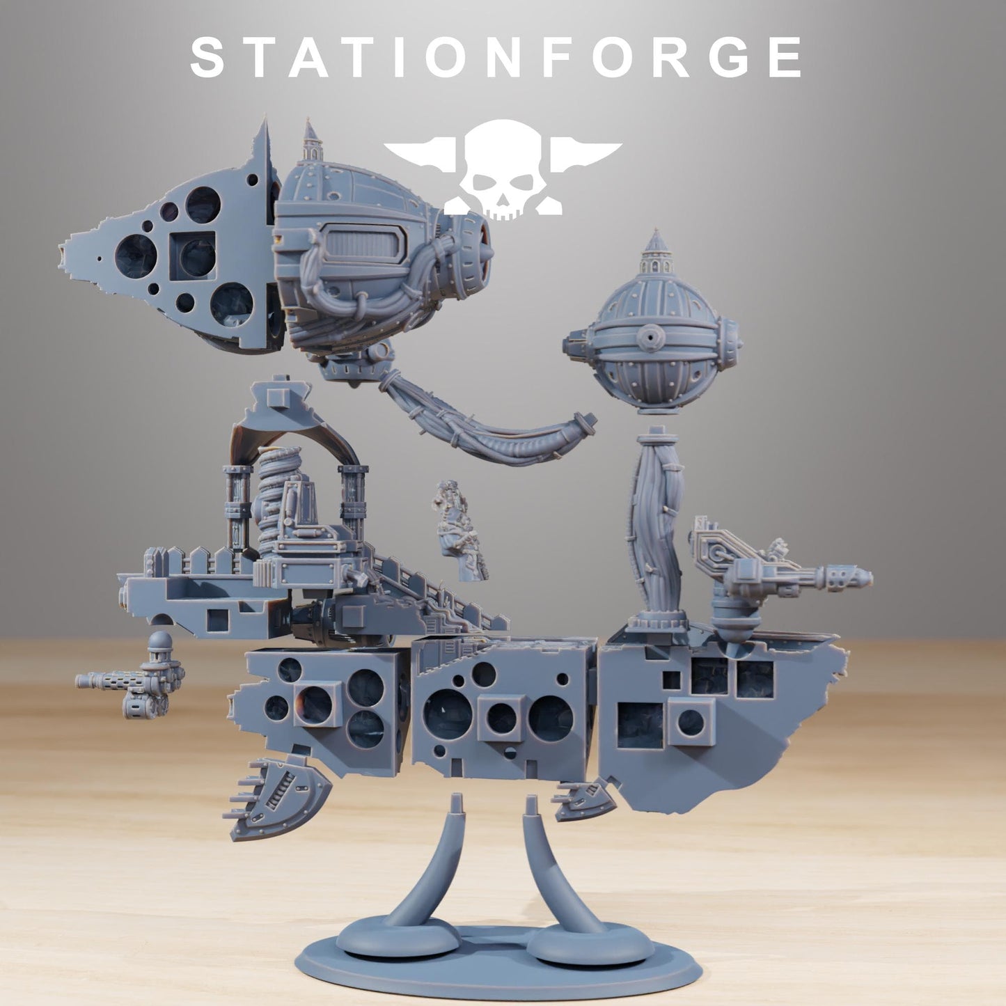 Scavenger Floating Chapel Miniature, Sci-Fi Wargame Terrain by STATIONFORGE