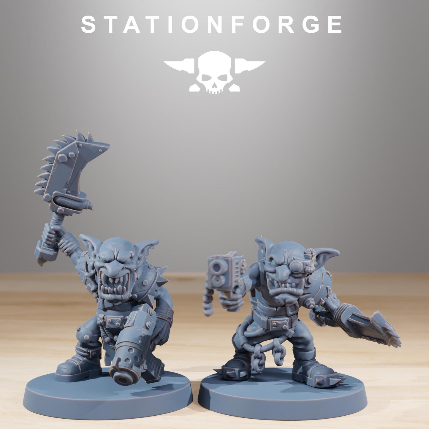 Gobs Berserkers, Space-Faring Orkish Menace Sculpted by STATIONFORGE, Grimdark Compatible, Sci-Fi Wargame Scale