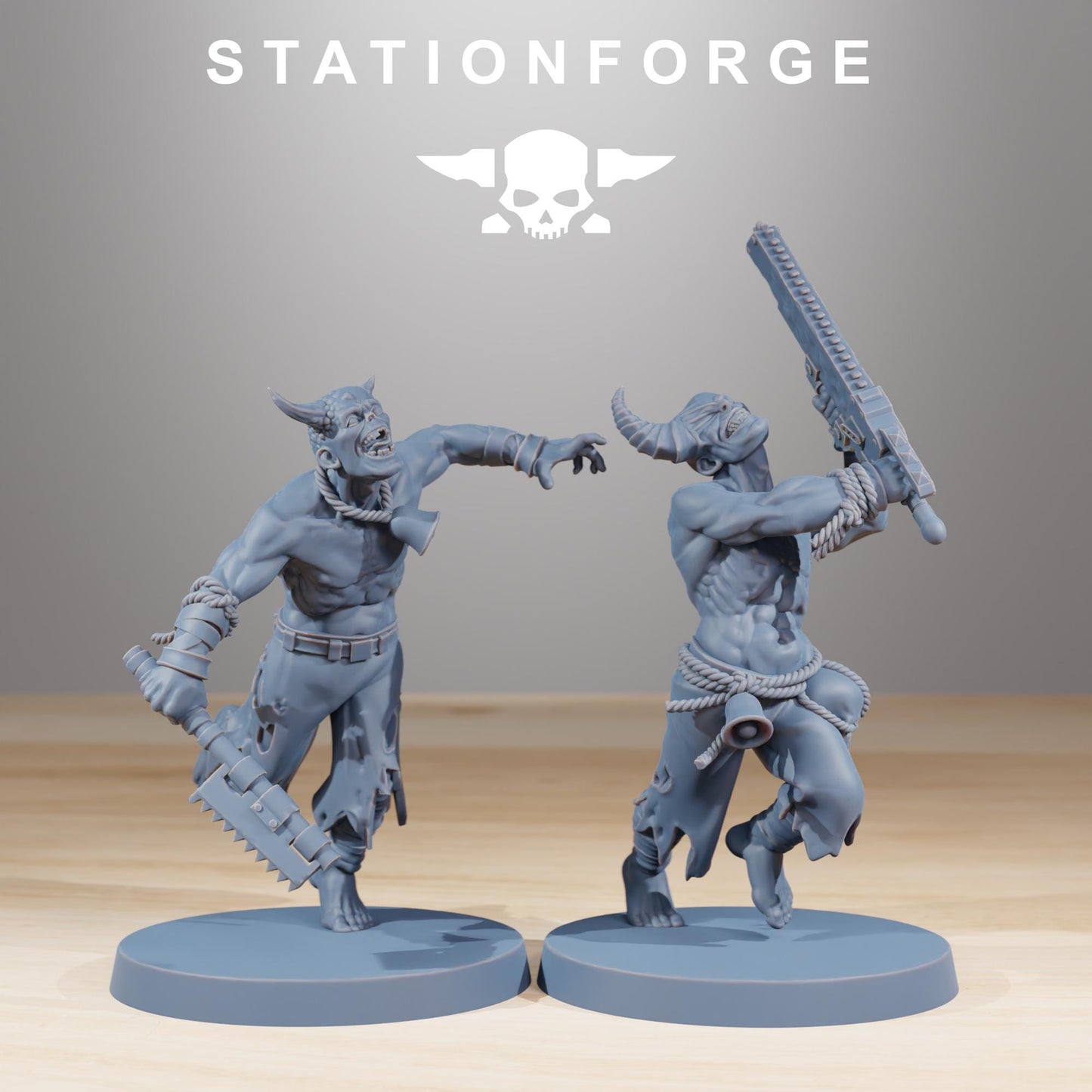 Corrupted Guard Walkers, Chaos Worshipper Sci-Fi Wargames Miniatures by STATIONFORGE, Corrupted Imperial Guard