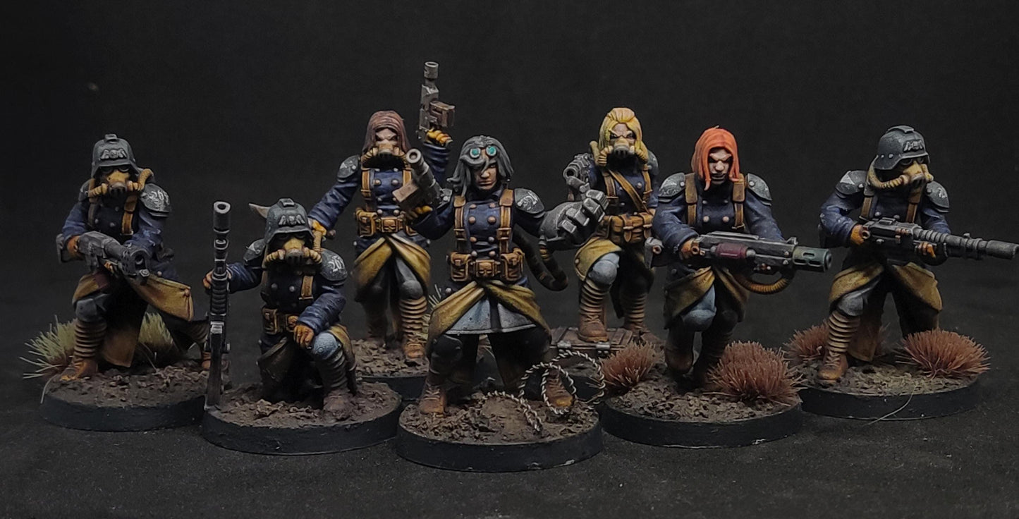 GrimGuard Sisters of War, Death Korps Proxy, Sci-Fi Wargames Miniatures by STATIONFORGE