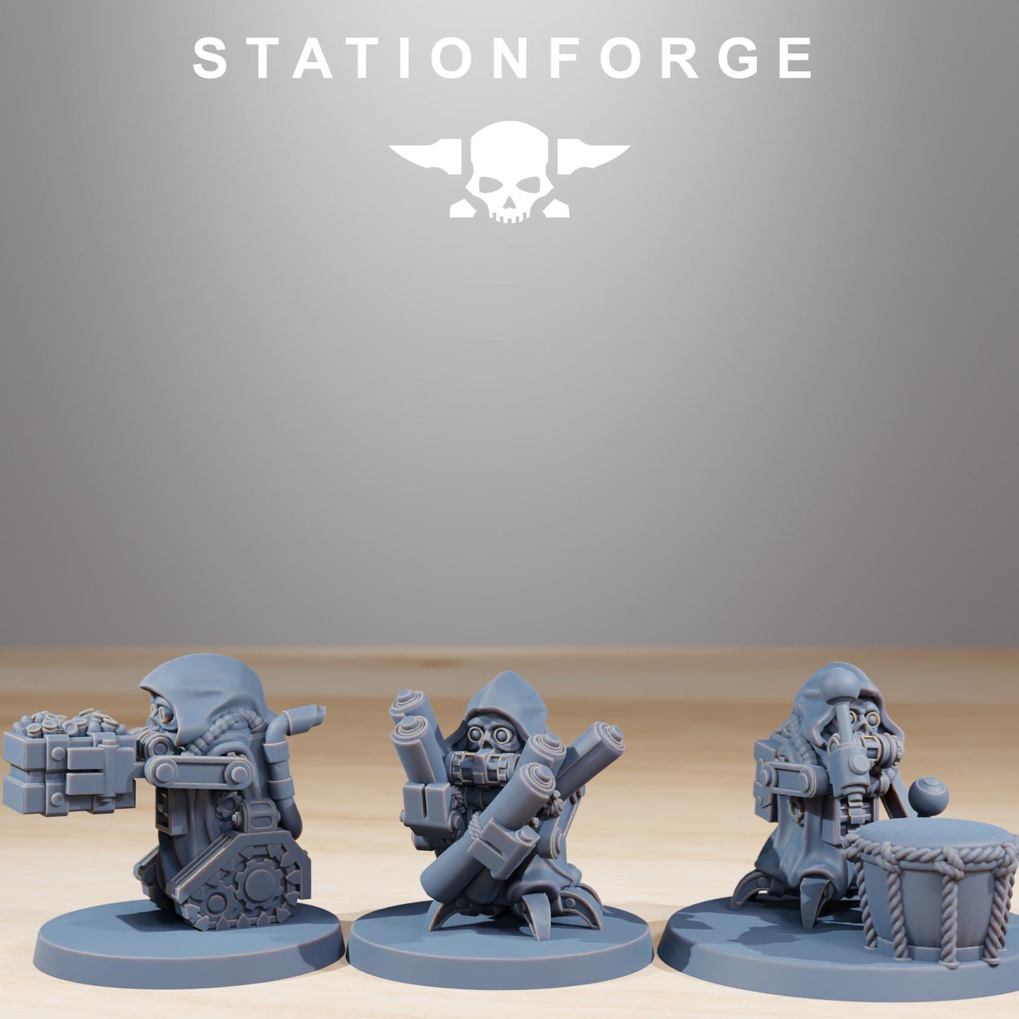 Bobby Gang, Mechanical Drone Bots, Sci-Fi Wargames Miniatures by STATIONFORGE