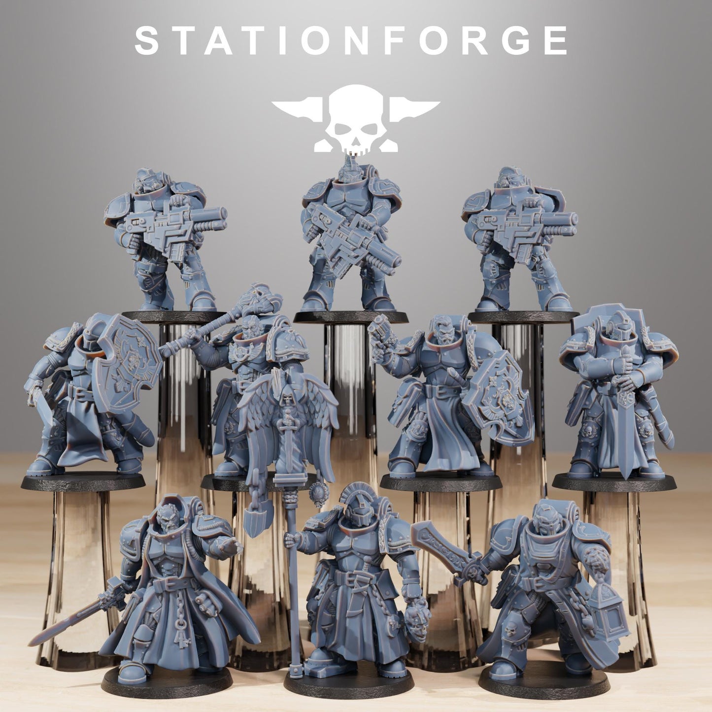 Socratis Knights, Modular Sci-Fi Marine warriors by STATIONFORGE, Grimdark Wargames Proxy