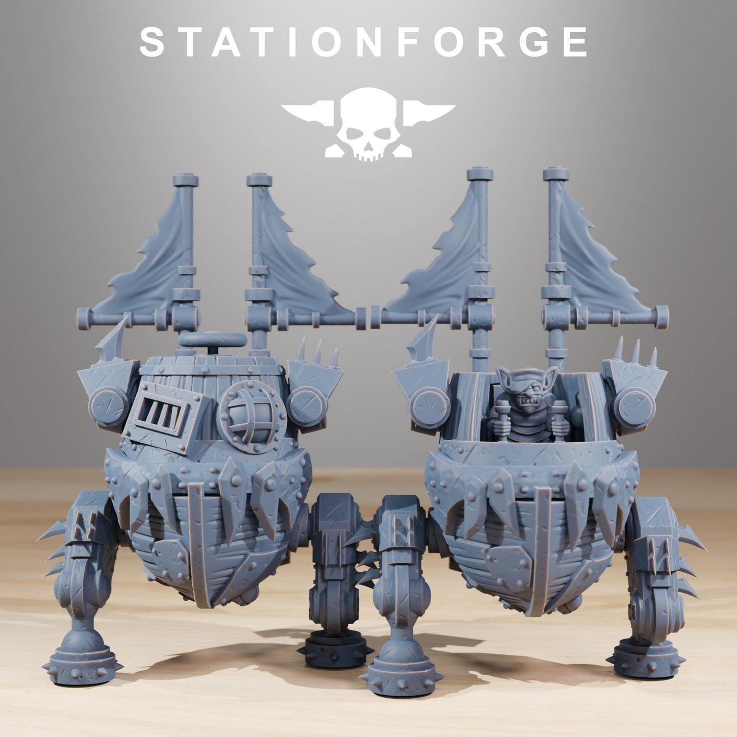 Gobs Pirate Bots, Space-Faring Orkish Menace Sculpted by STATIONFORGE, Grimdark Compatible, Sci-Fi Wargame Scale