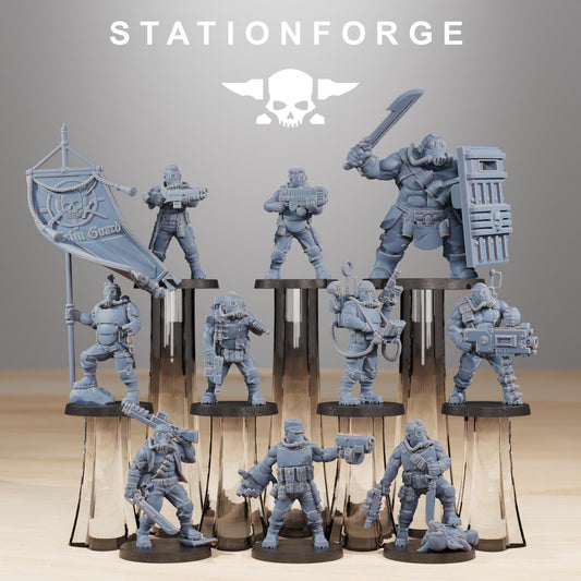 GrimGuard Hunters, Death Korps Proxy, Sci-Fi Wargames Miniatures by STATIONFORGE