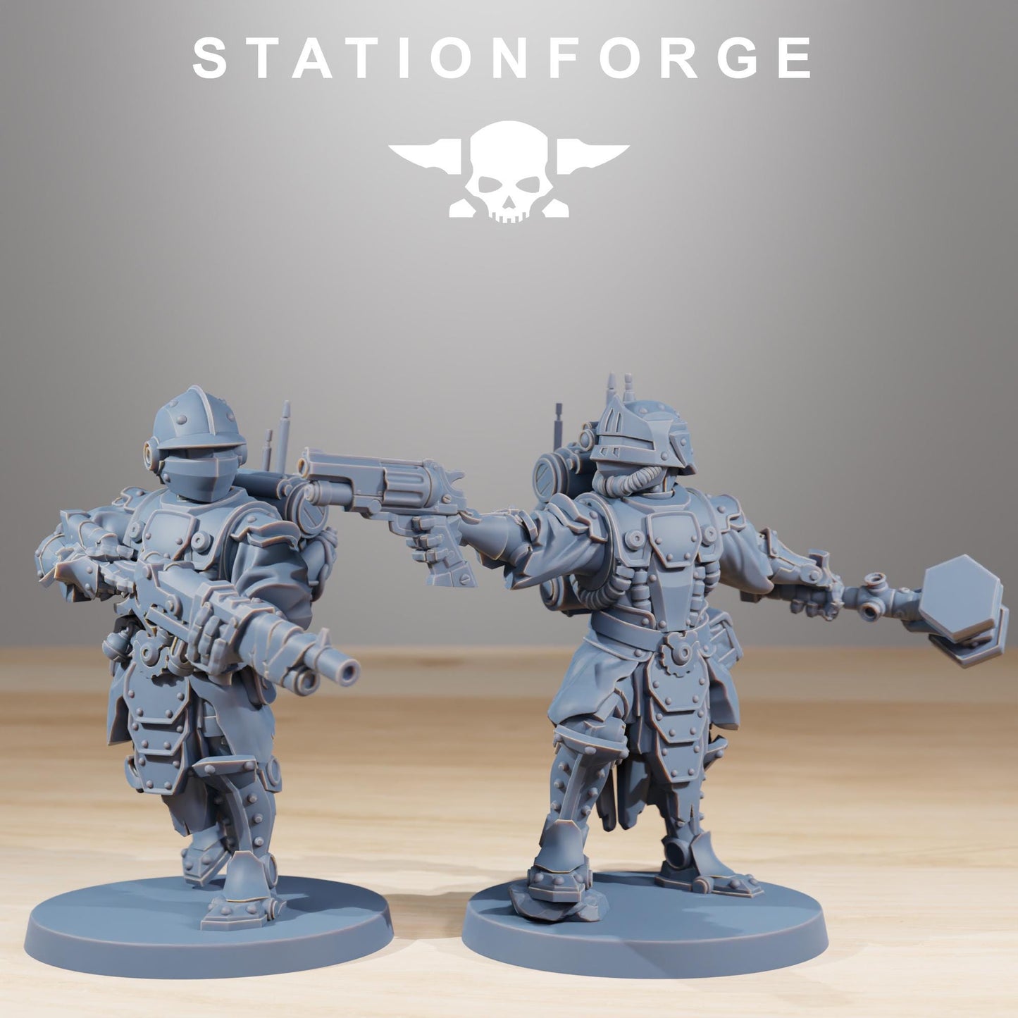 Frontliners Infantry, Space Techno-bots, modular Sci-Fi warriors by STATIONFORGE, Sci-Fi Wargames Cyber-themed Grimdark miniatures