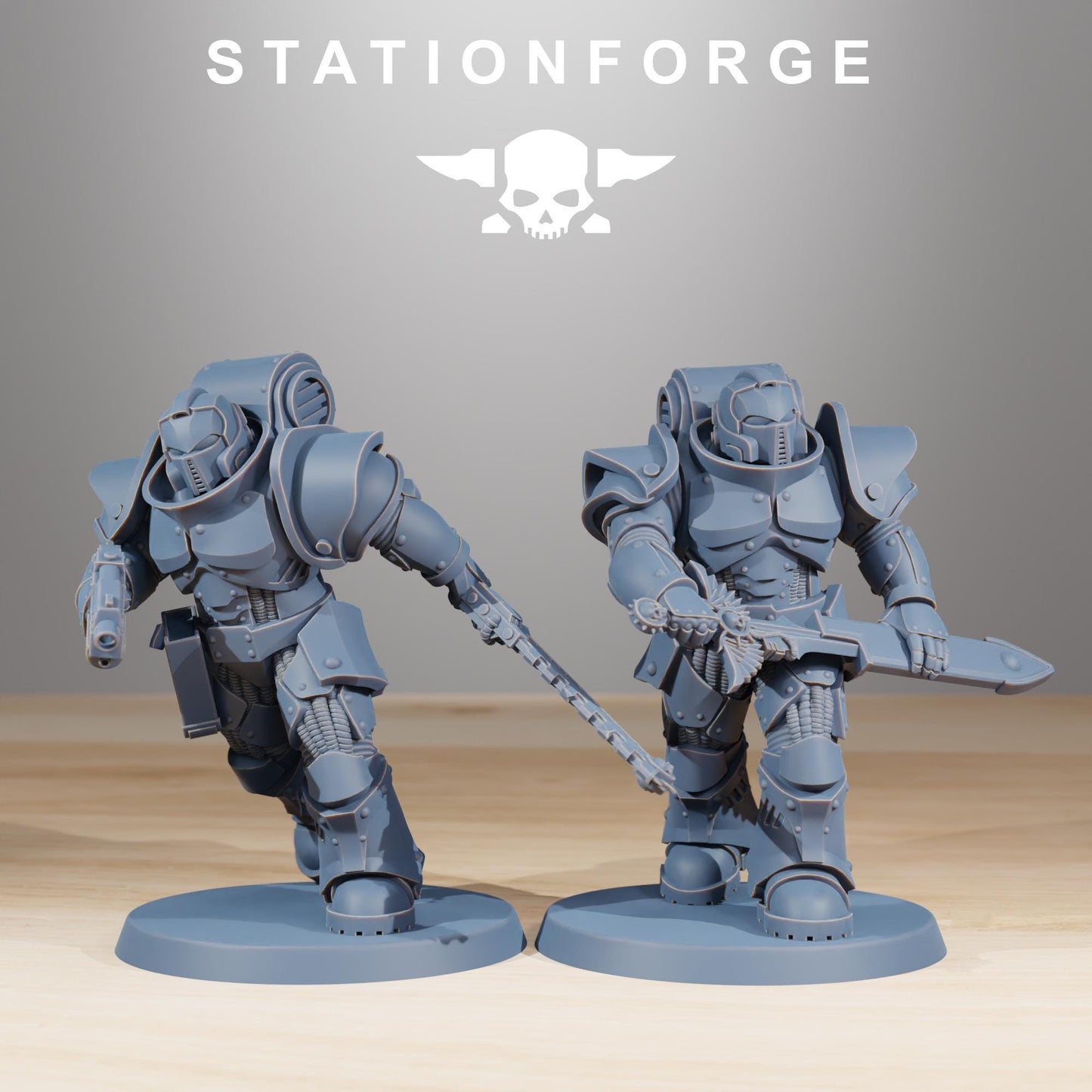 Socratis Melee Infantry, Modular Sci-Fi Marine warriors by STATIONFORGE, Grimdark Wargames Proxy