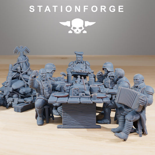 GrimGuard Holiday Feast, Death Korps Proxy, Sci-Fi Wargames Miniatures by STATIONFORGE