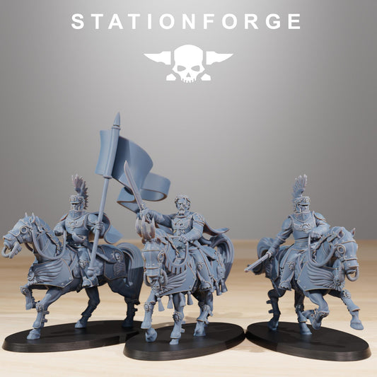 RoyalGuard Cavalry Commanders, Death Korps Proxy, Sci-Fi Wargames Miniatures by STATIONFORGE