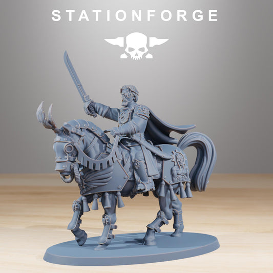 RoyalGuard Cavalry Commanders, Death Korps Proxy, Sci-Fi Wargames Miniatures by STATIONFORGE