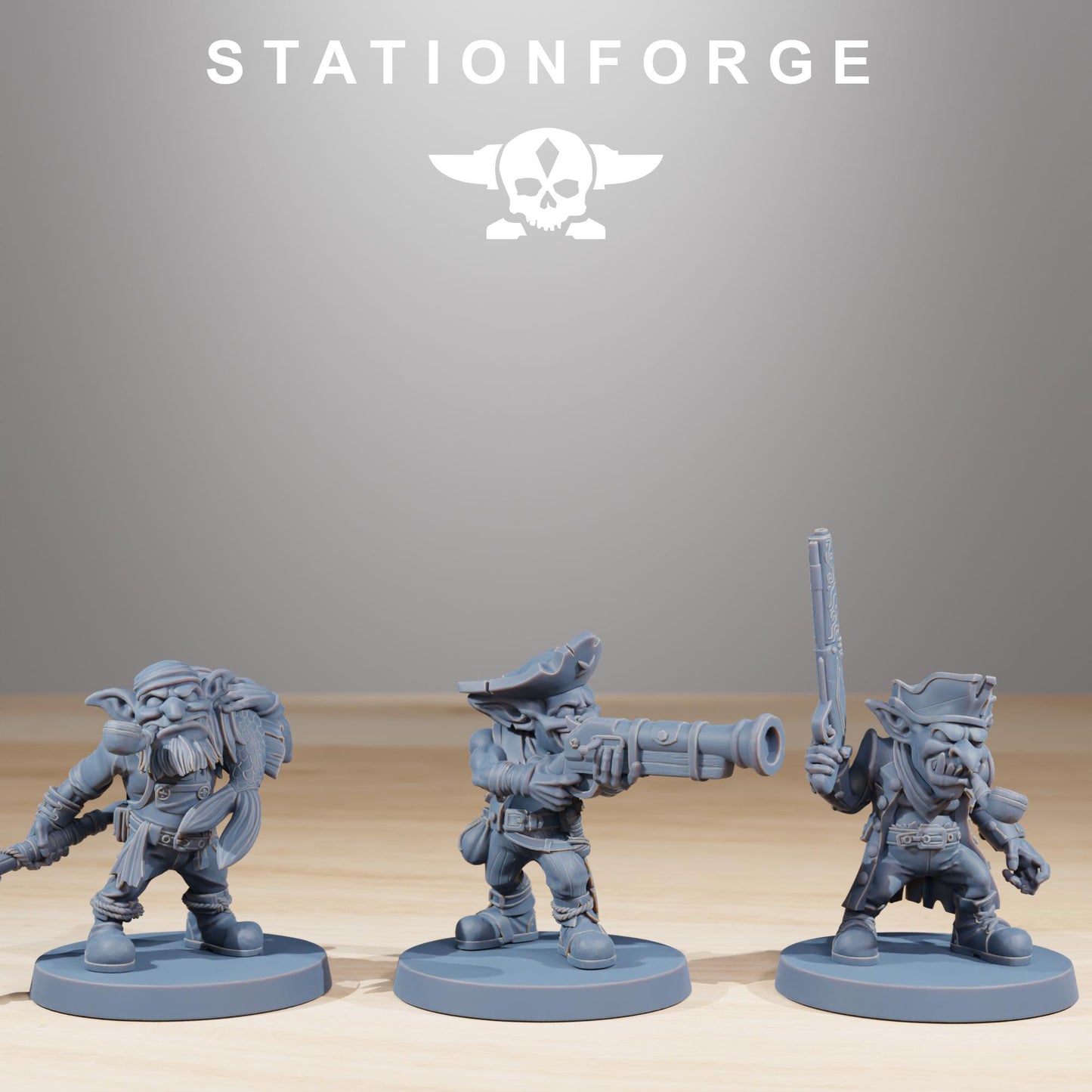Gobs Pirates, Space-Faring Orkish Menace Sculpted by STATIONFORGE, Grimdark Compatible, Sci-Fi Wargame Scale