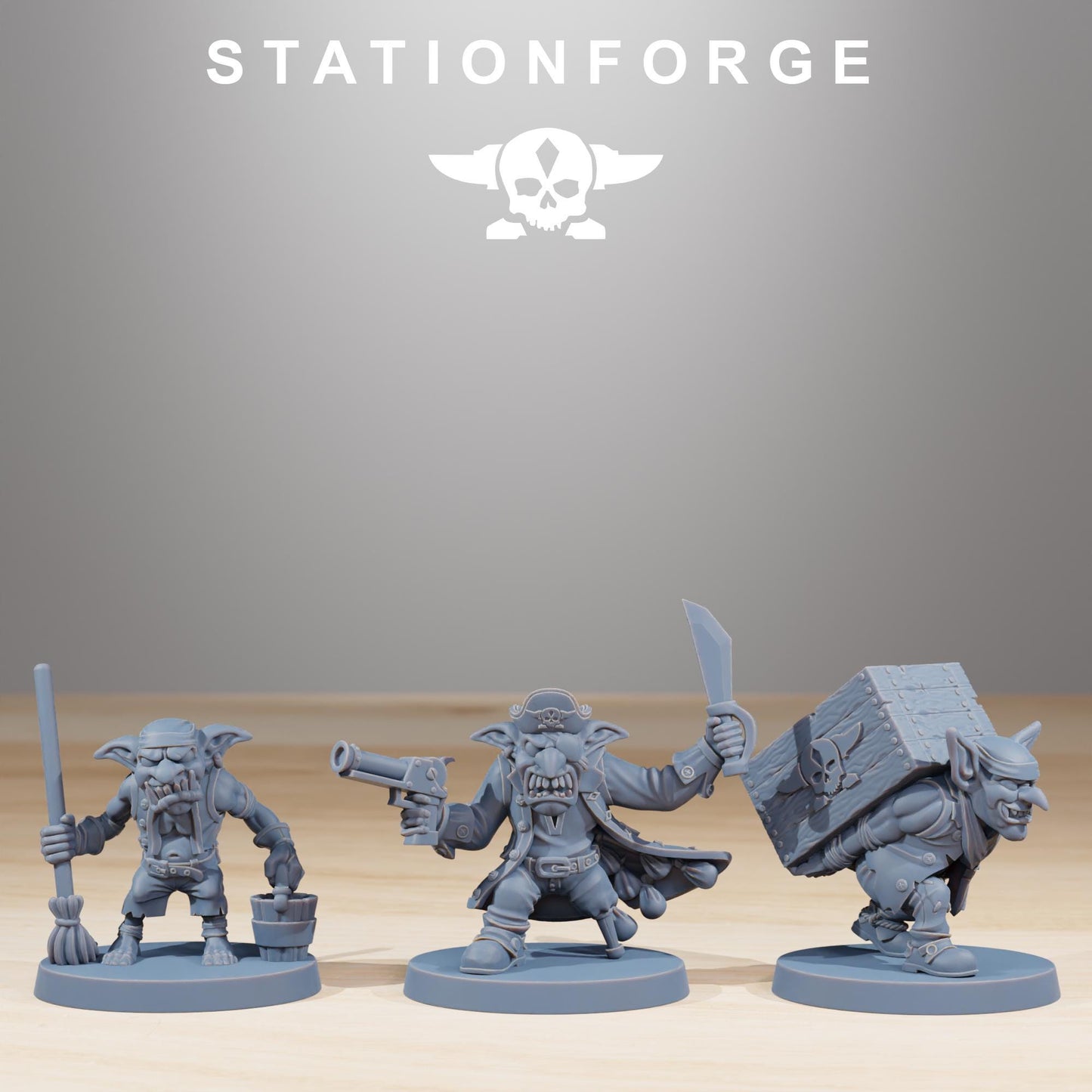 Gobs Pirates, Space-Faring Orkish Menace Sculpted by STATIONFORGE, Grimdark Compatible, Sci-Fi Wargame Scale