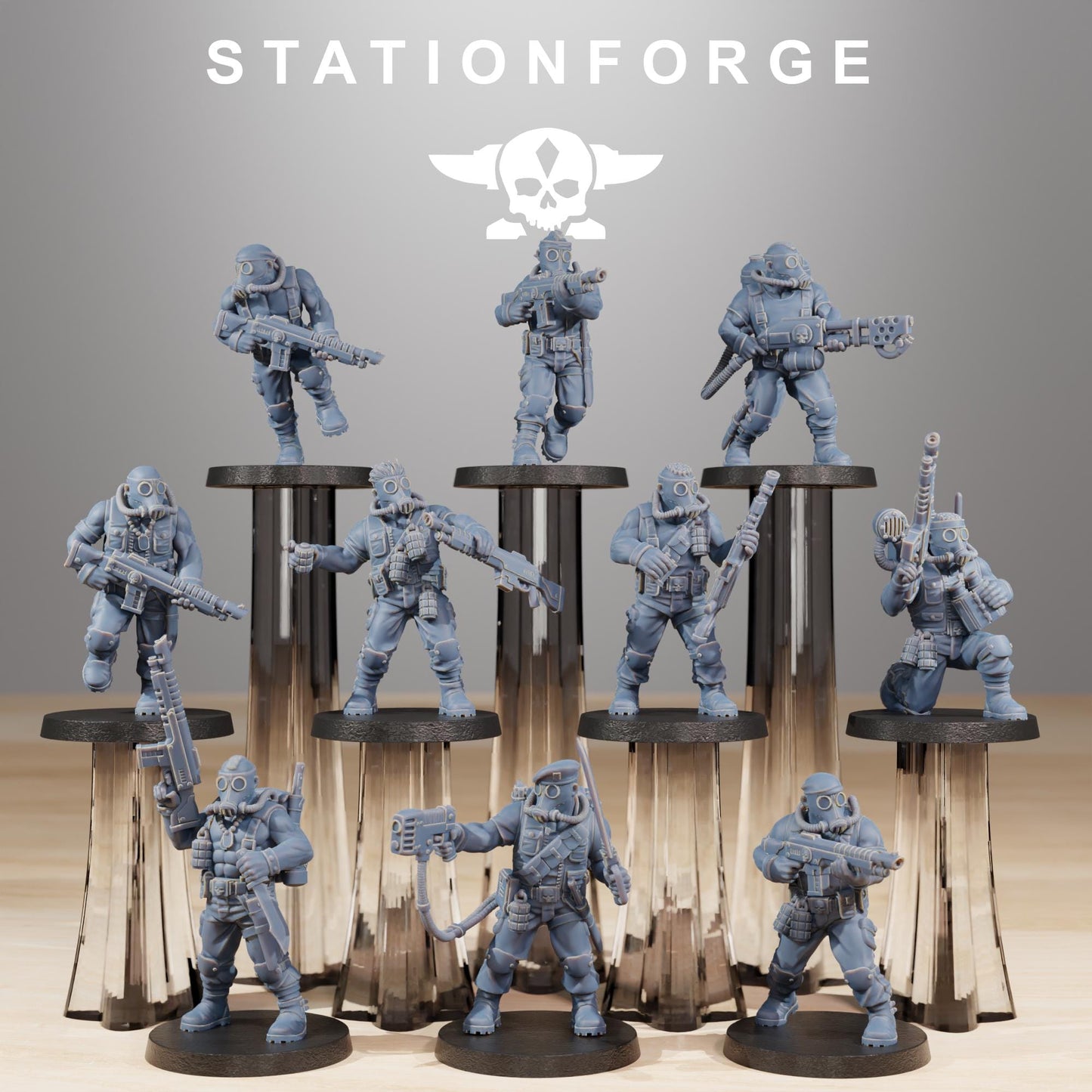GrimGuard Jungle Fighters, Death Korps Proxy, Sci-Fi Wargames Miniatures by STATIONFORGE