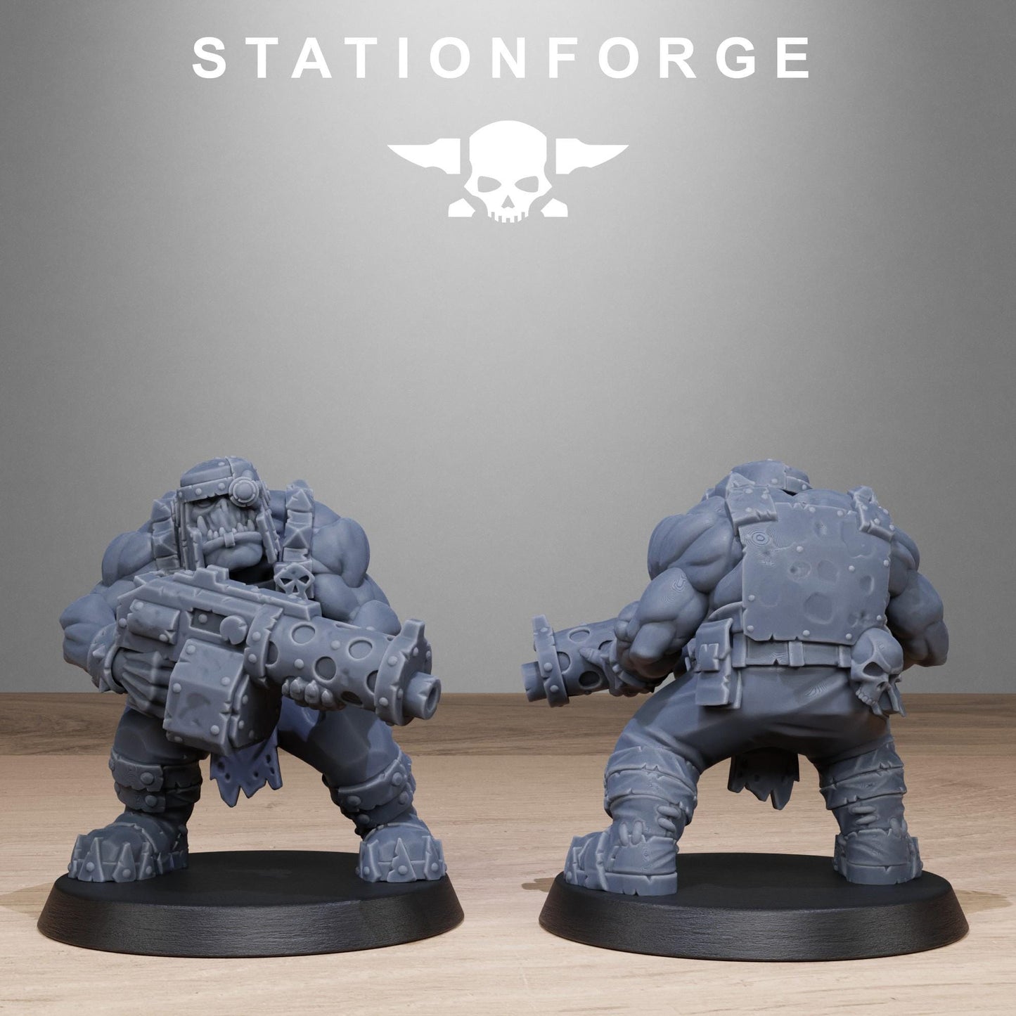 Orkaz Bros Infantry, Space-Faring Orkish Menace Sculpted by STATIONFORGE, Grimdark Compatible, Sci-Fi Wargame Scale